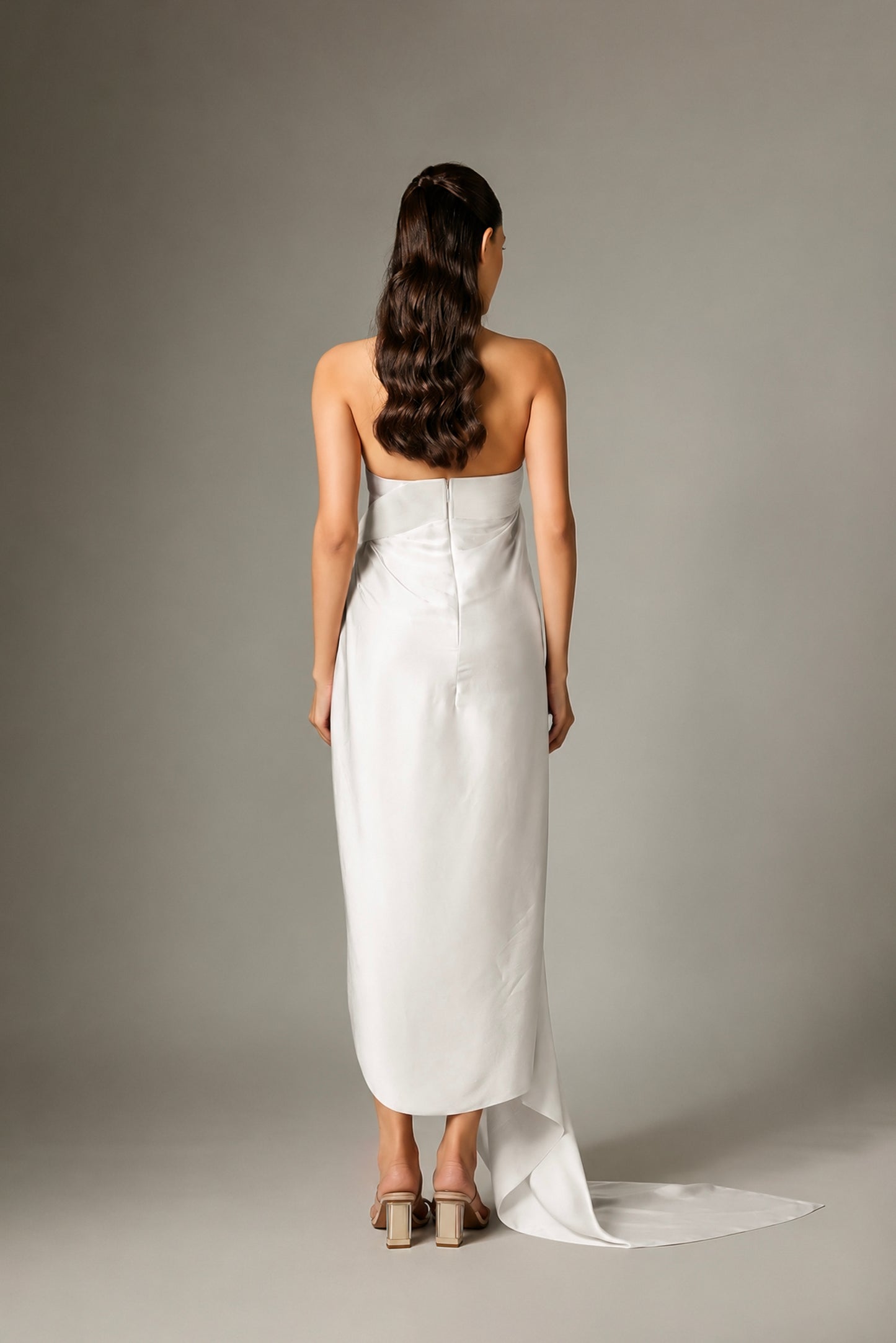 Metallic Draped Dress