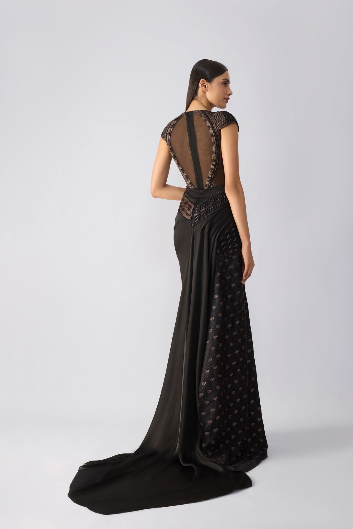 Vintage Banarsi Draped Gown