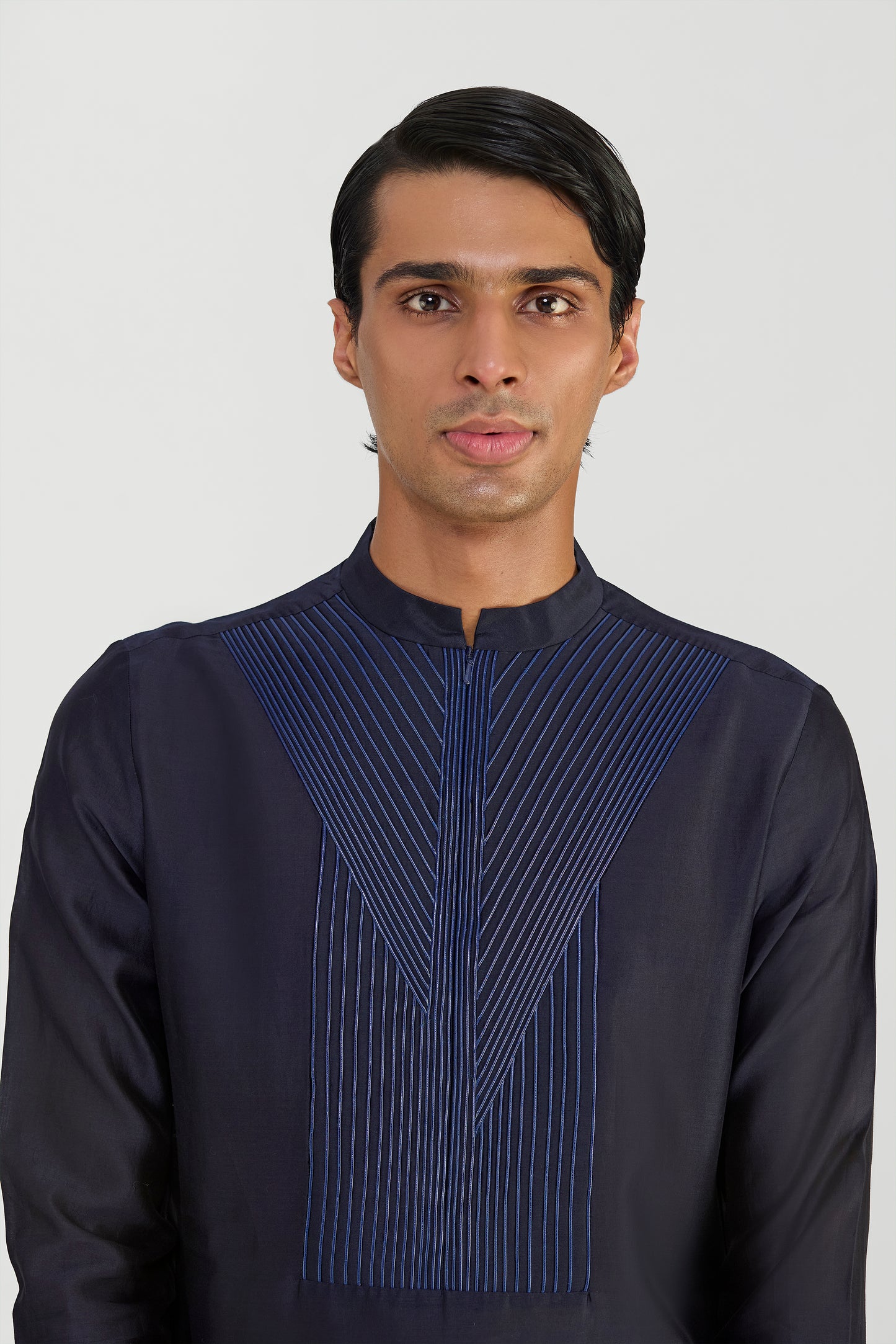 Corded Chanderi Silk Kurta Set