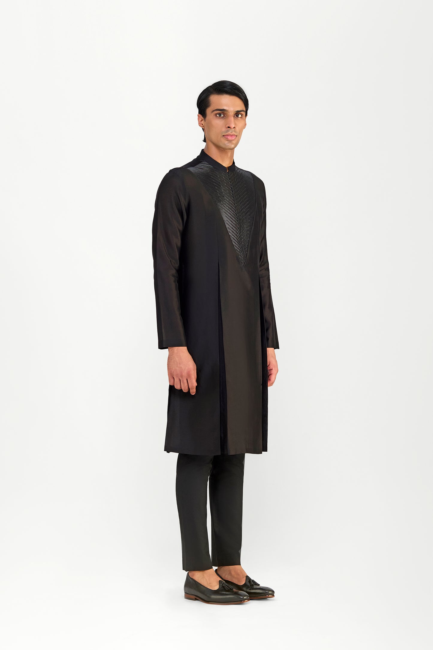 Corded Chanderi Silk Kurta Set