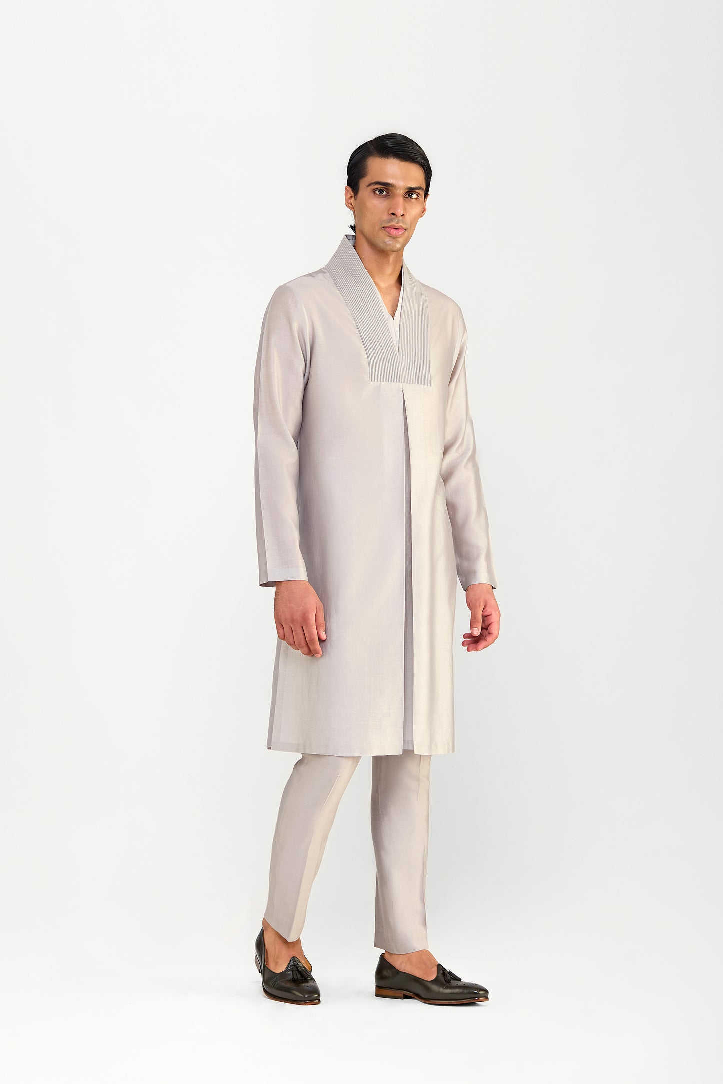 Corded Chanderi Silk Kurta Set
