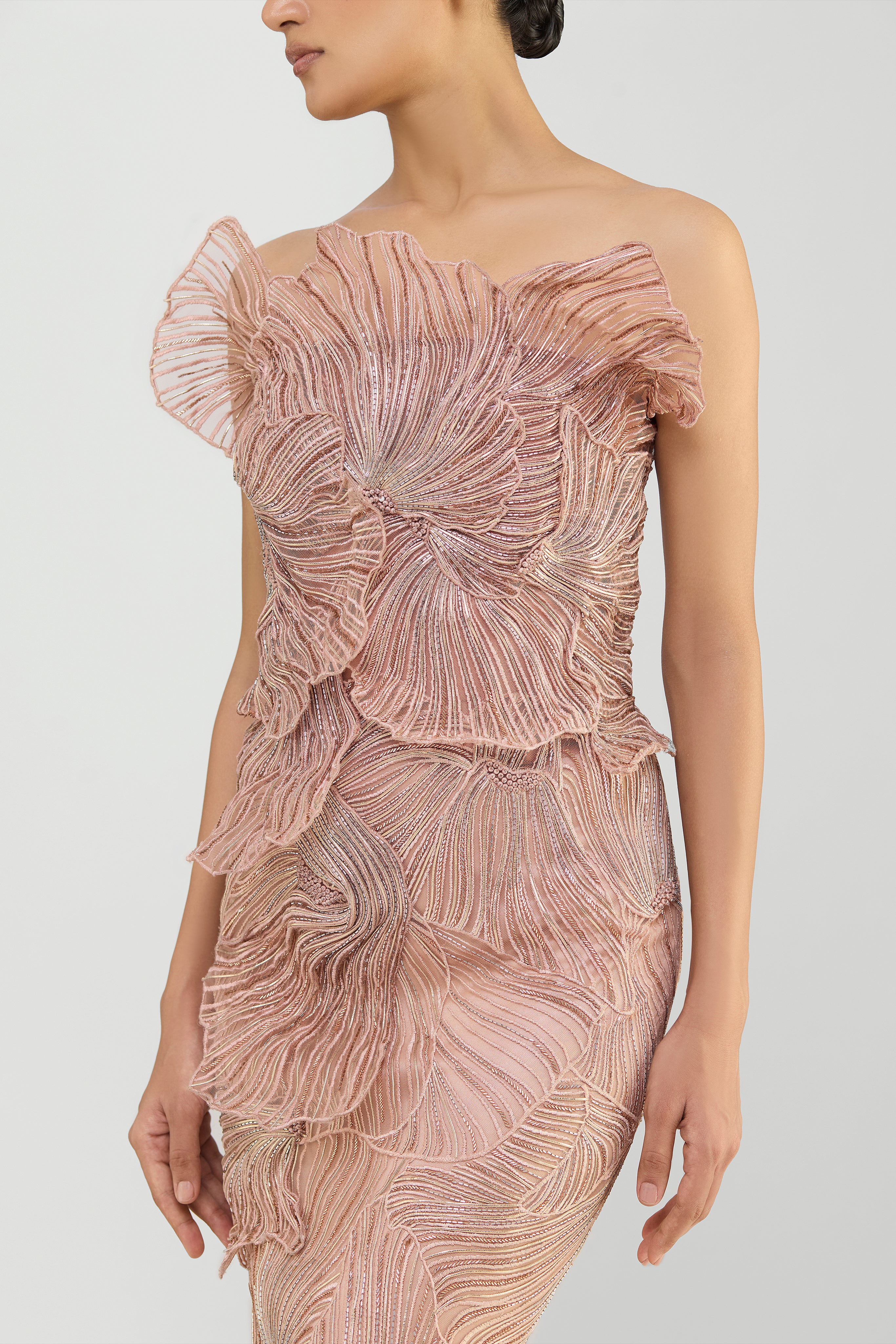 Corded Coral Gown
