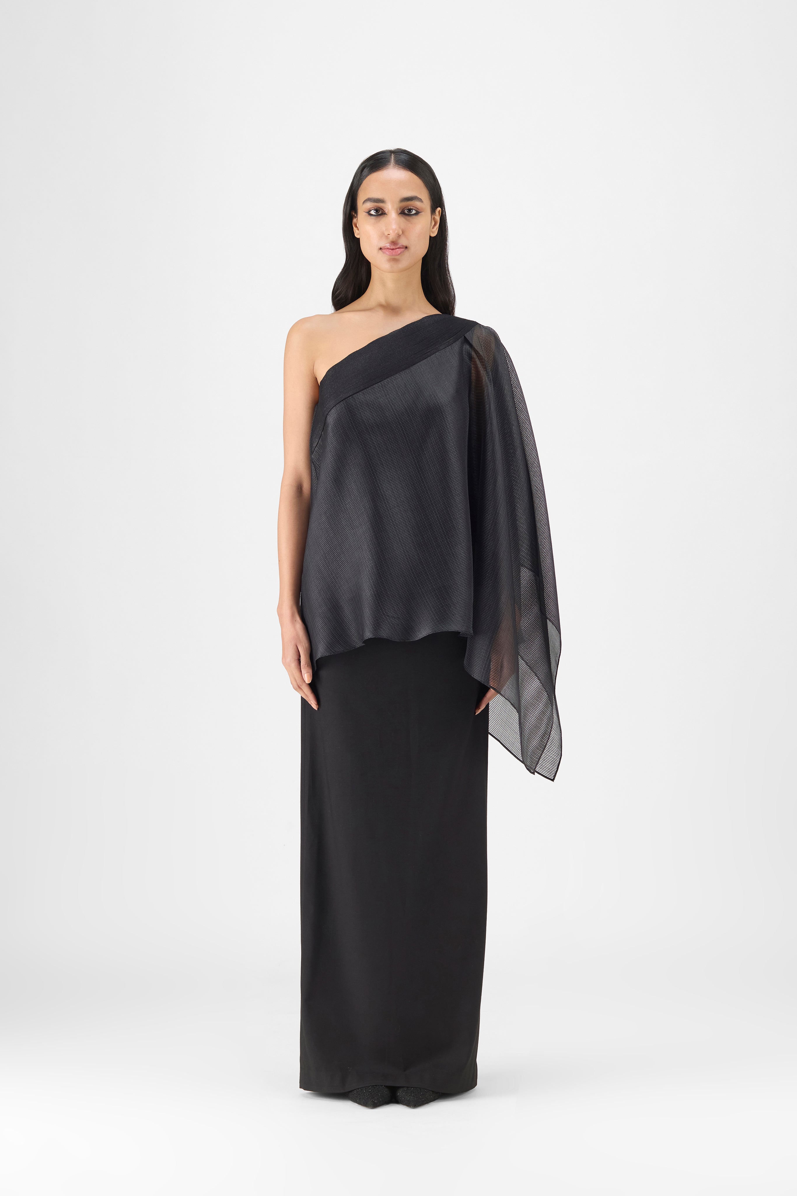 Metallic One Shoulder Top