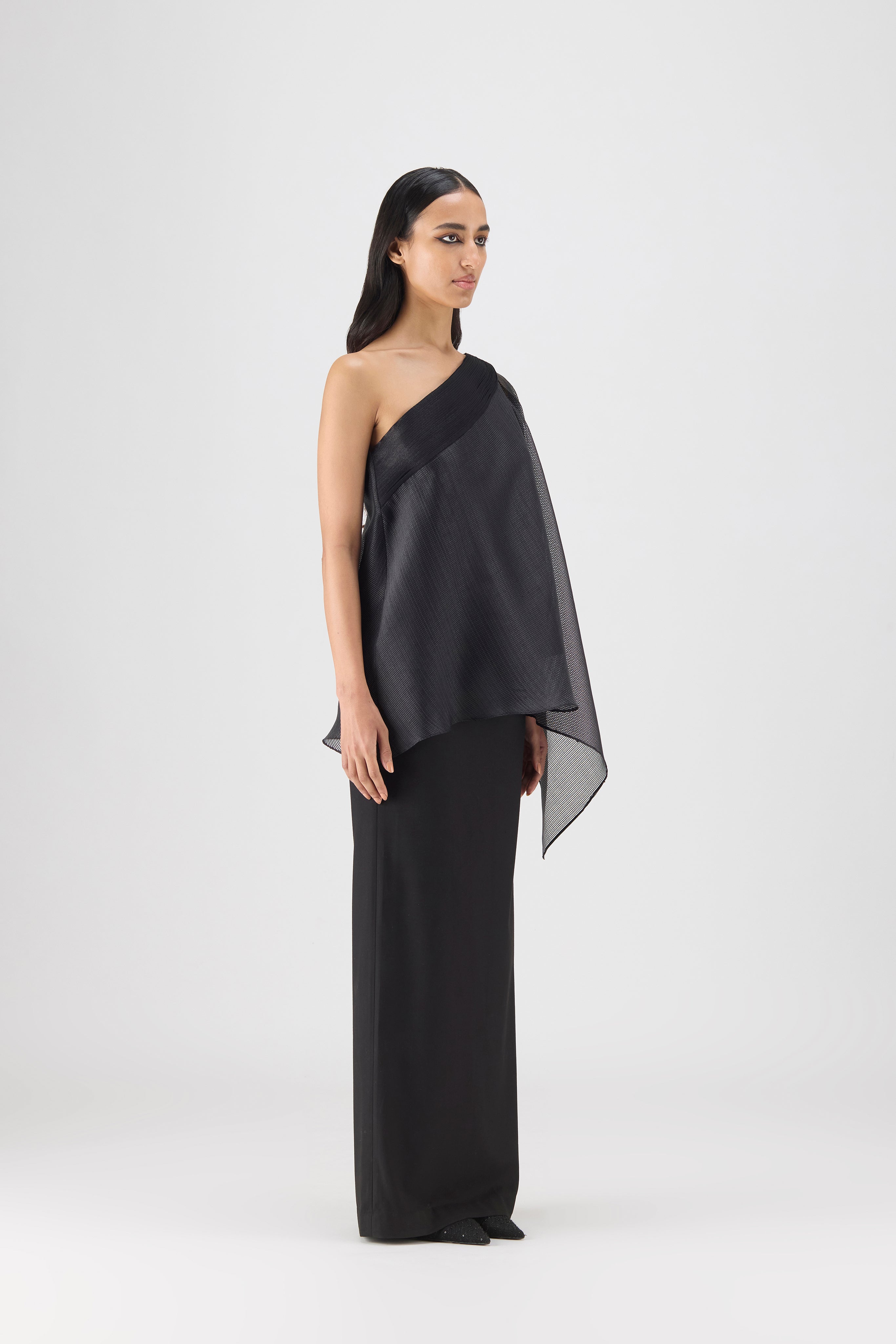 Metallic One Shoulder Top