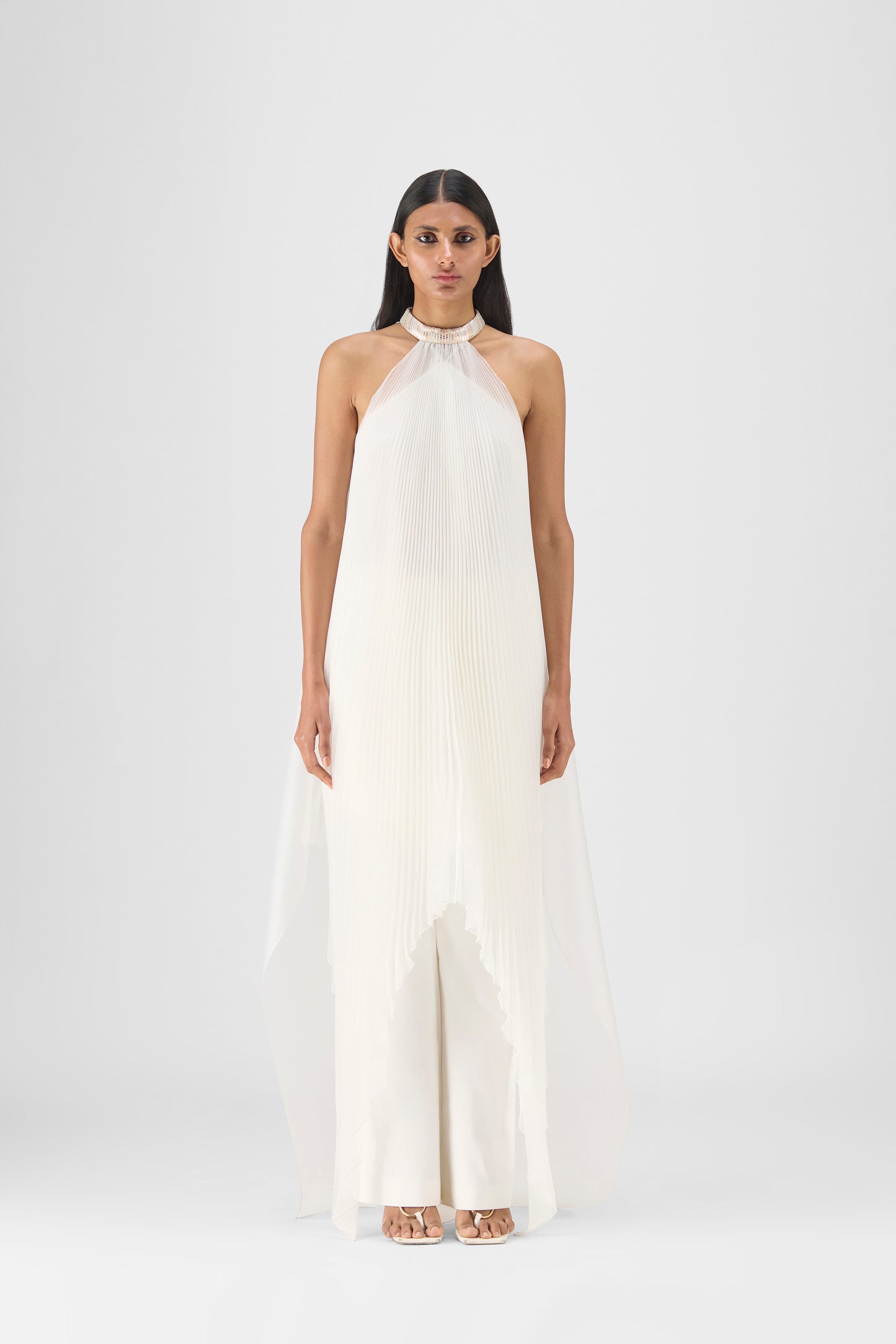 Pleated Halter Dress