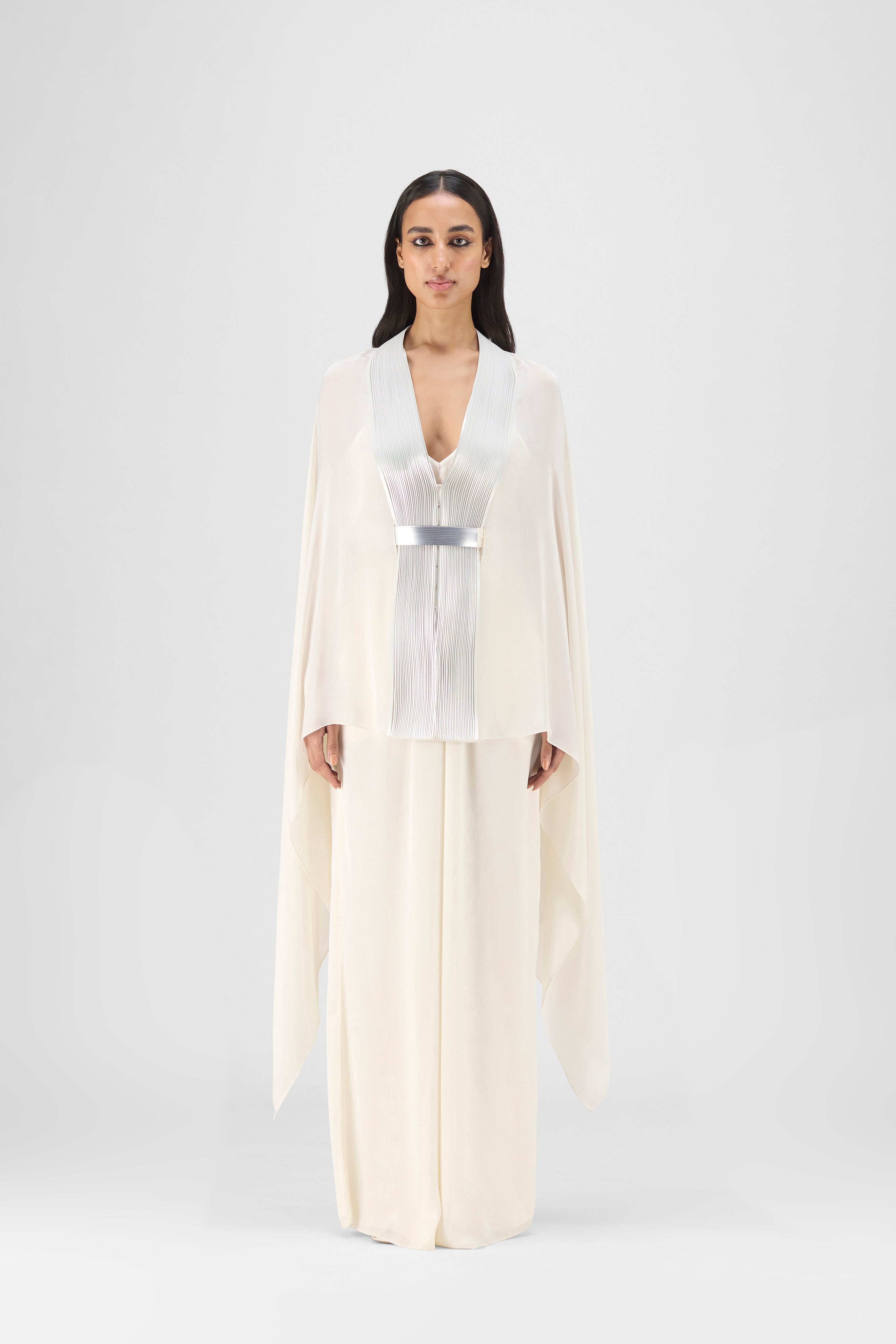 Metallic Structured Cape Set