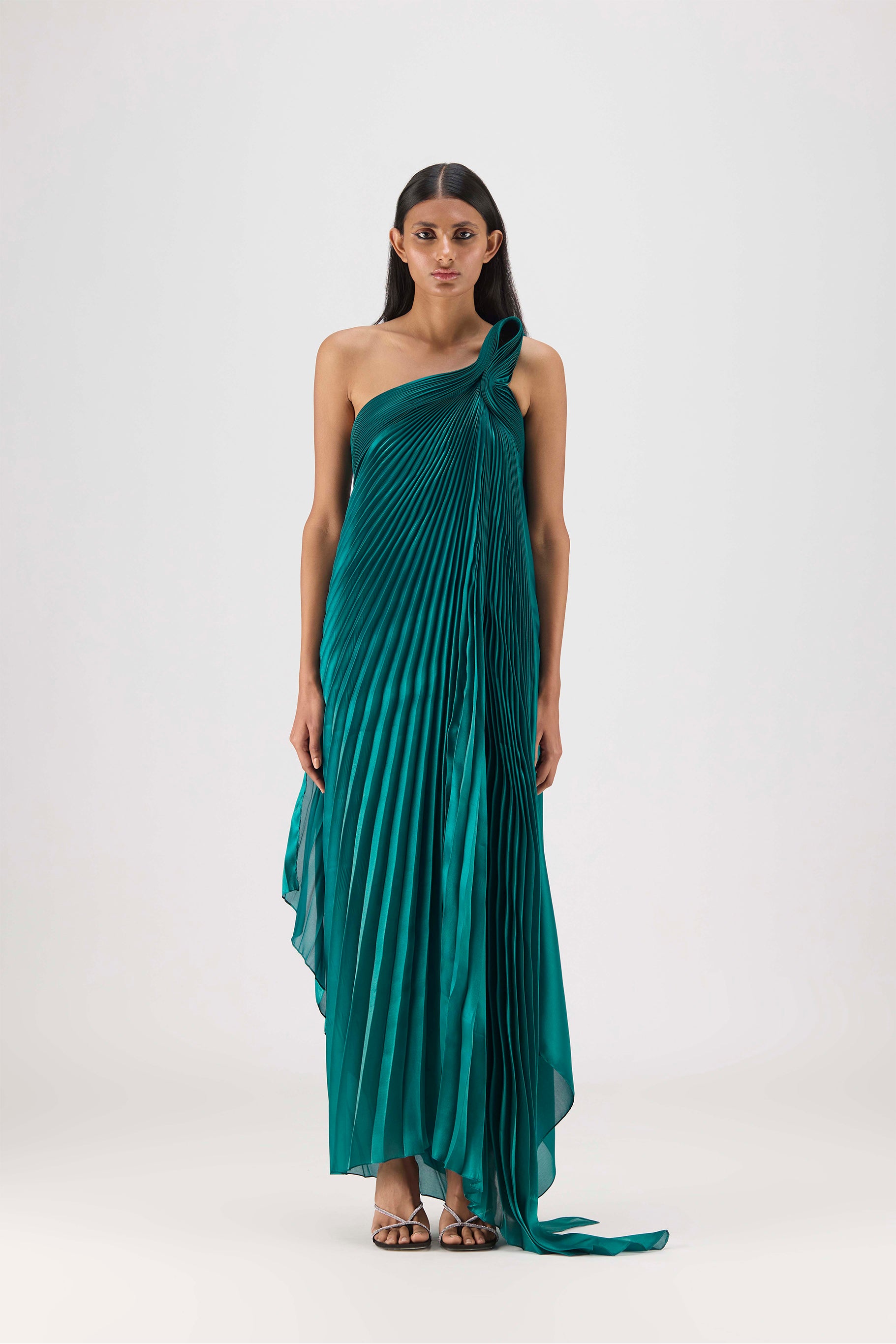 Pleated Fluid Dress