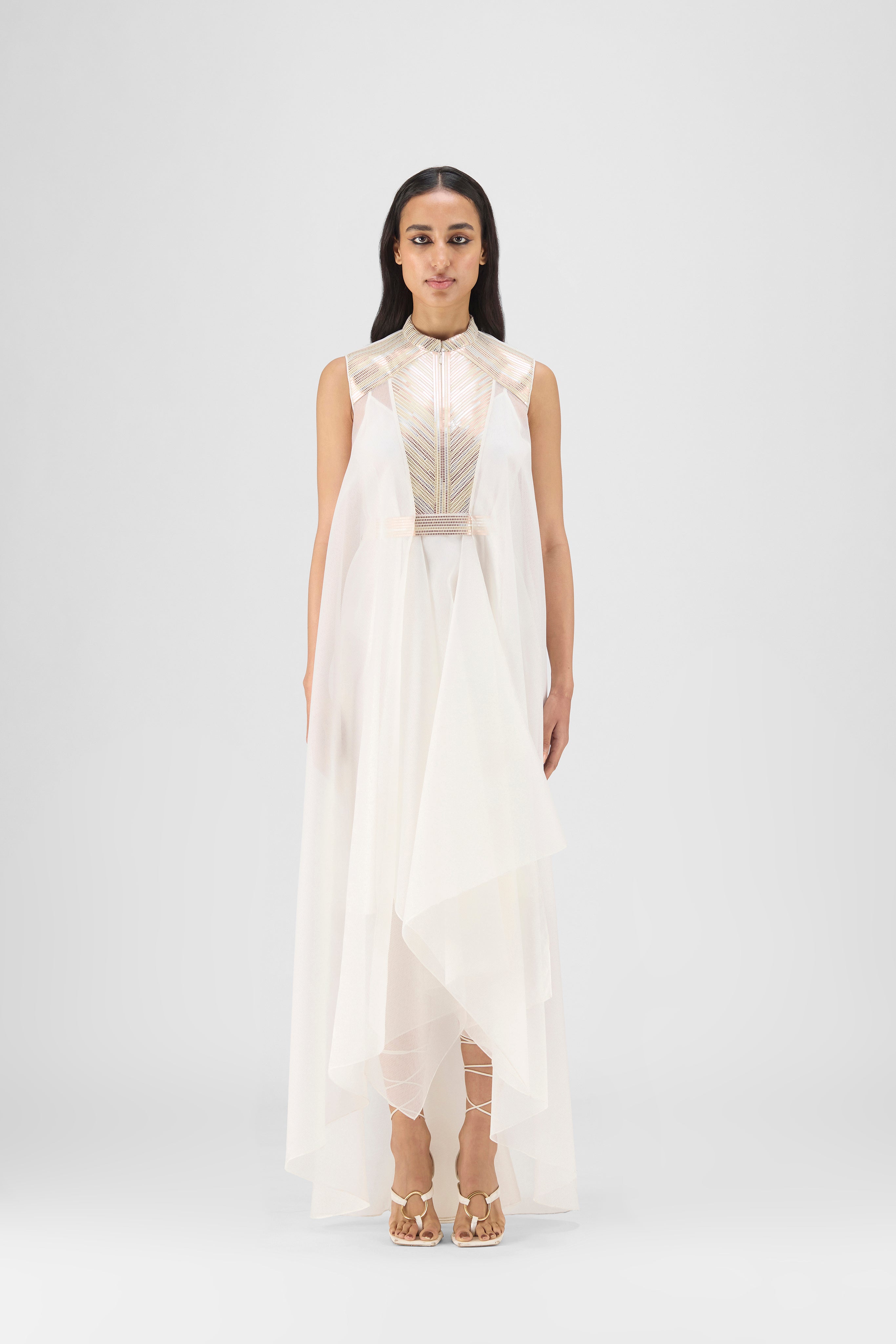 Metallic Paneled Dress