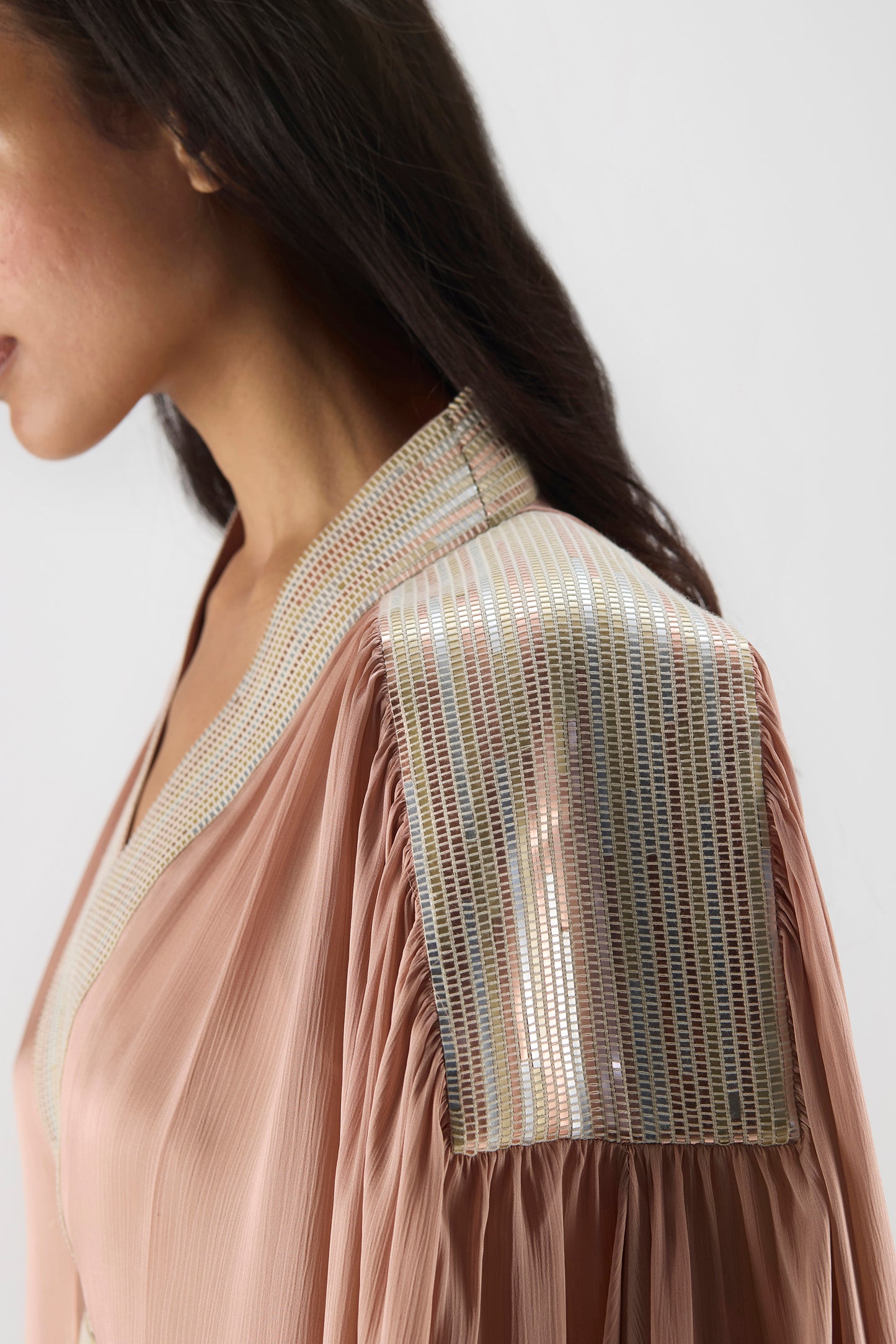 Metallic Structured Cape Set
