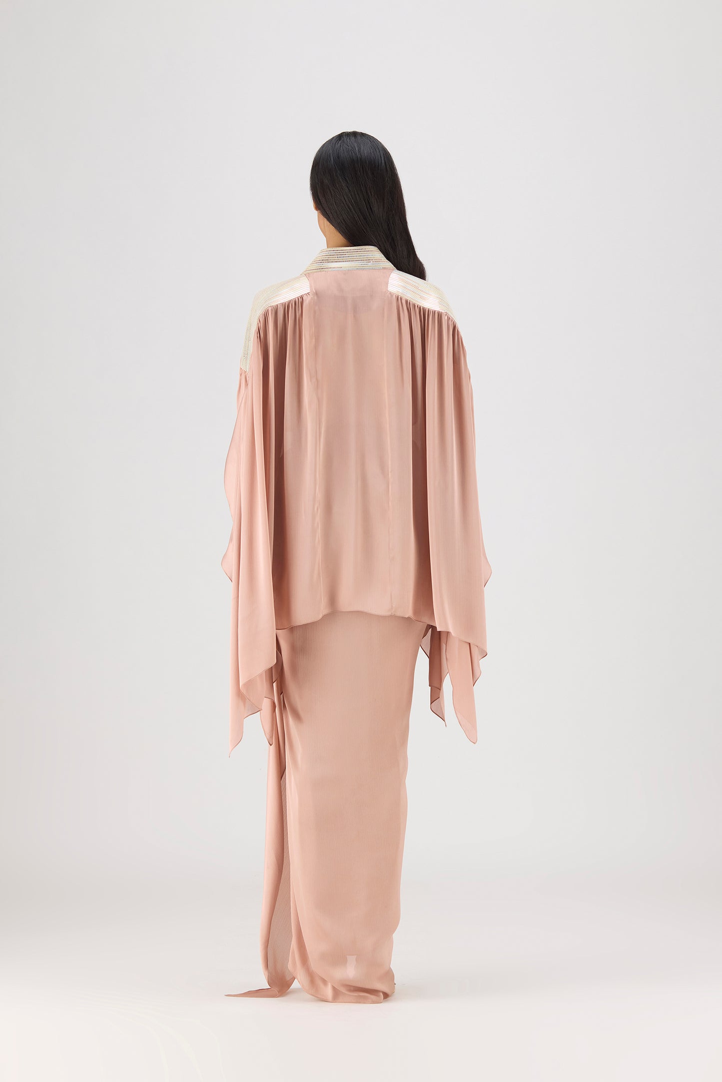 Metallic Structured Cape Set
