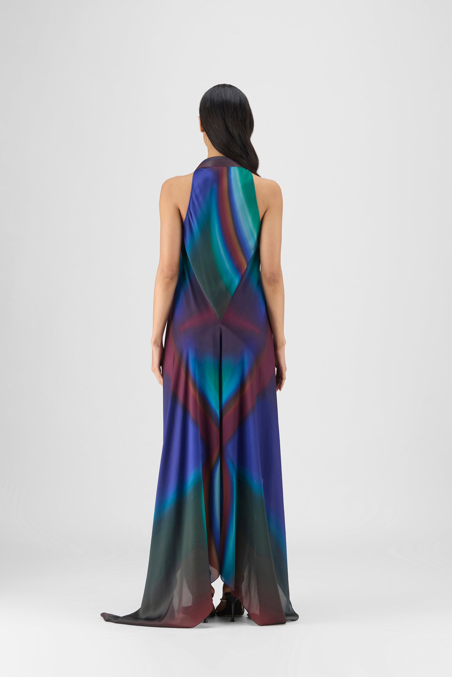 Pleated Watercolor Fluid Dress