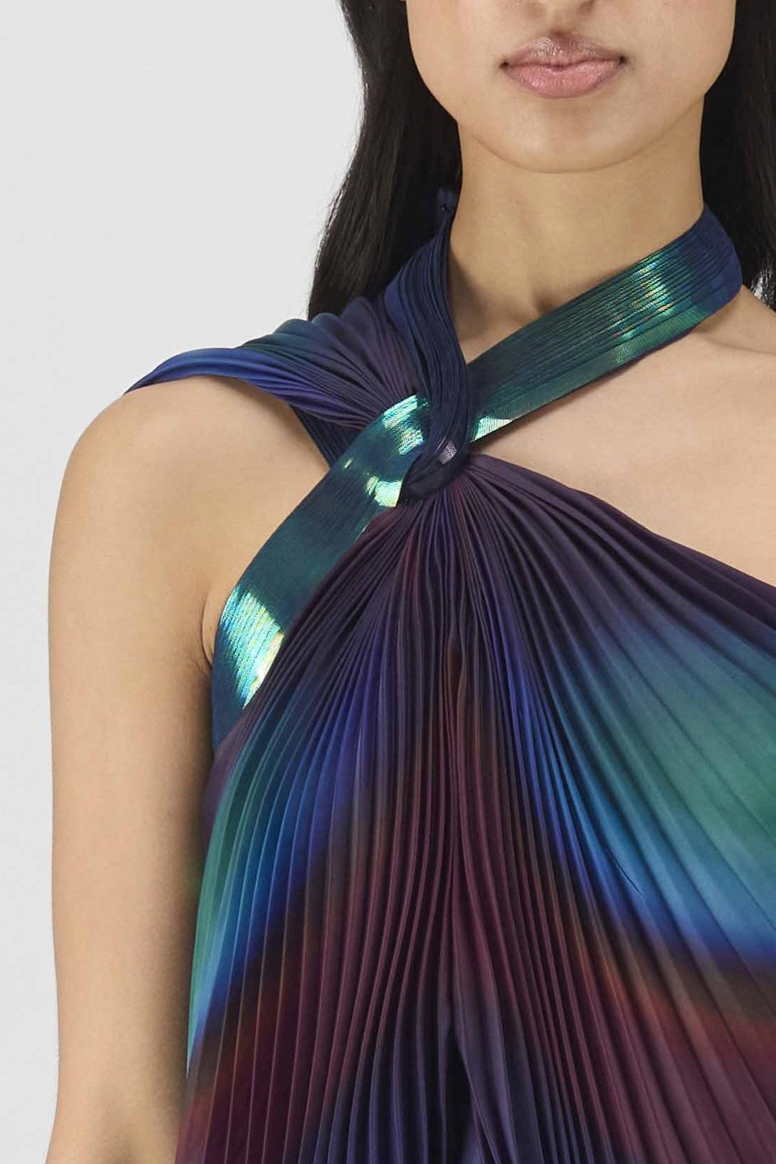 Metallic Watercolor Fluid Dress