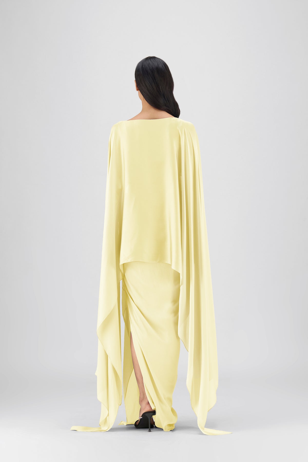 Metallic Fluid Cape And Skirt