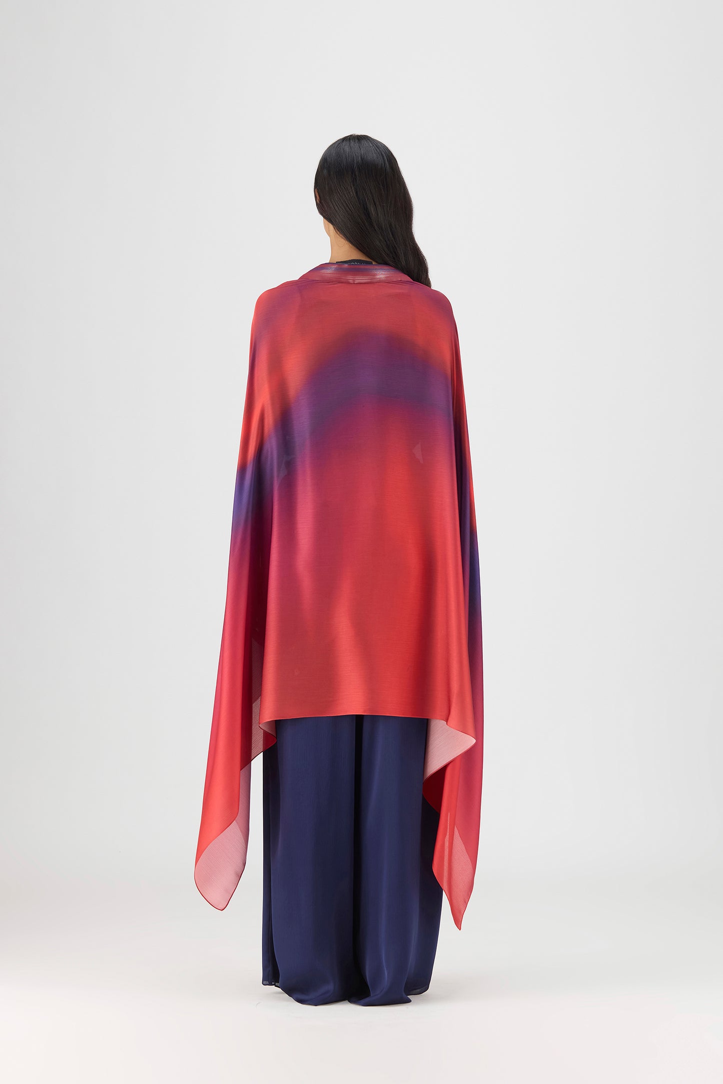 Metallic Watercolor Structured Cape