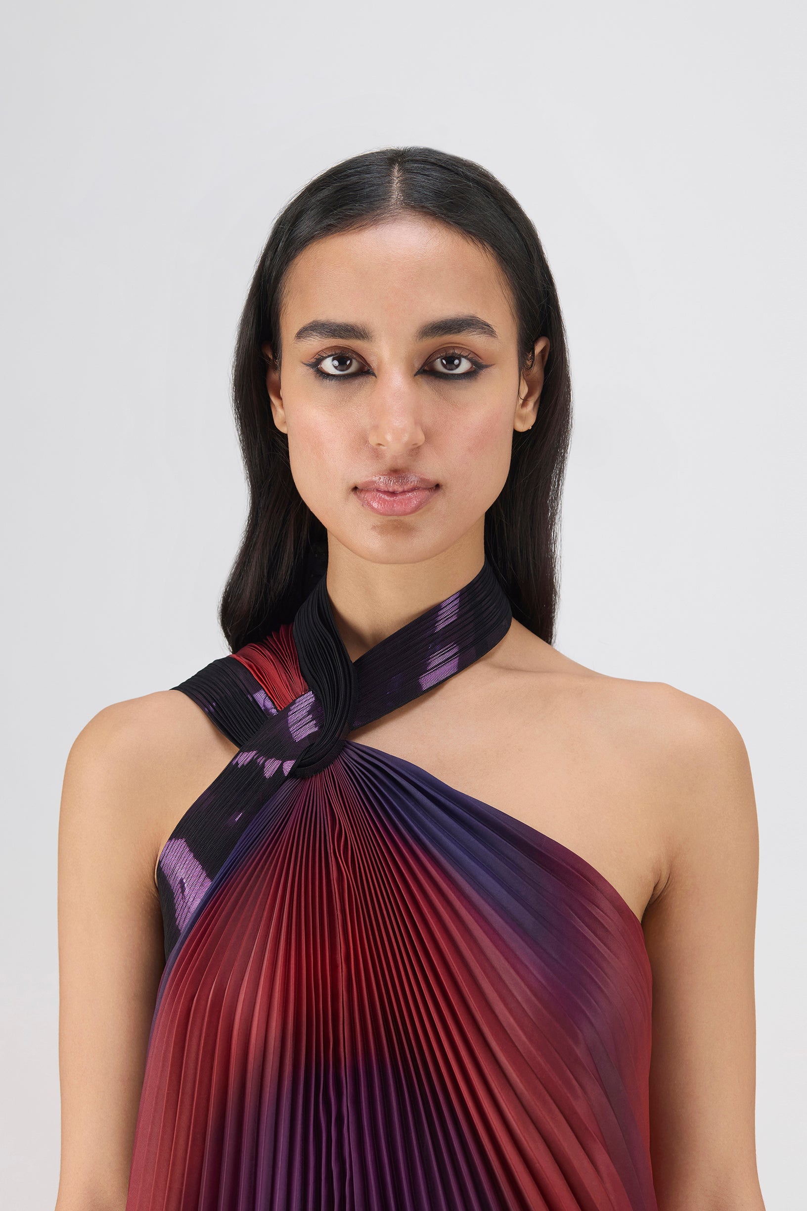 Metallic Watercolor Fluid Dress