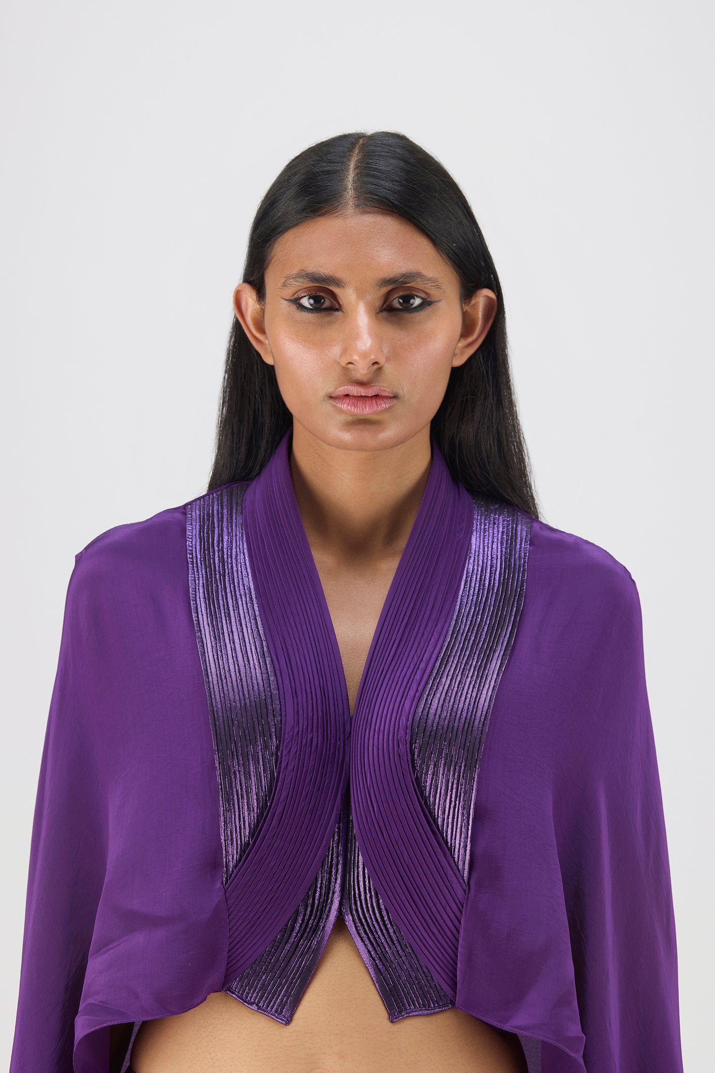 Metallic Structured Cape Set