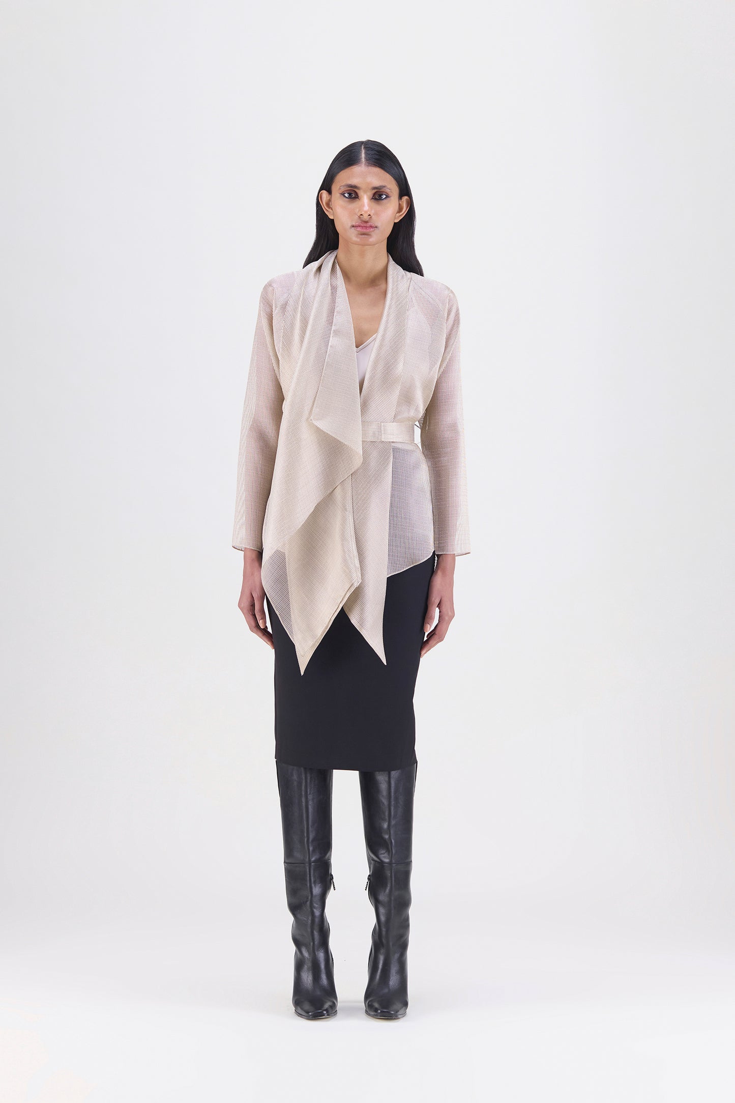 DRAPED WRAP SHIRT