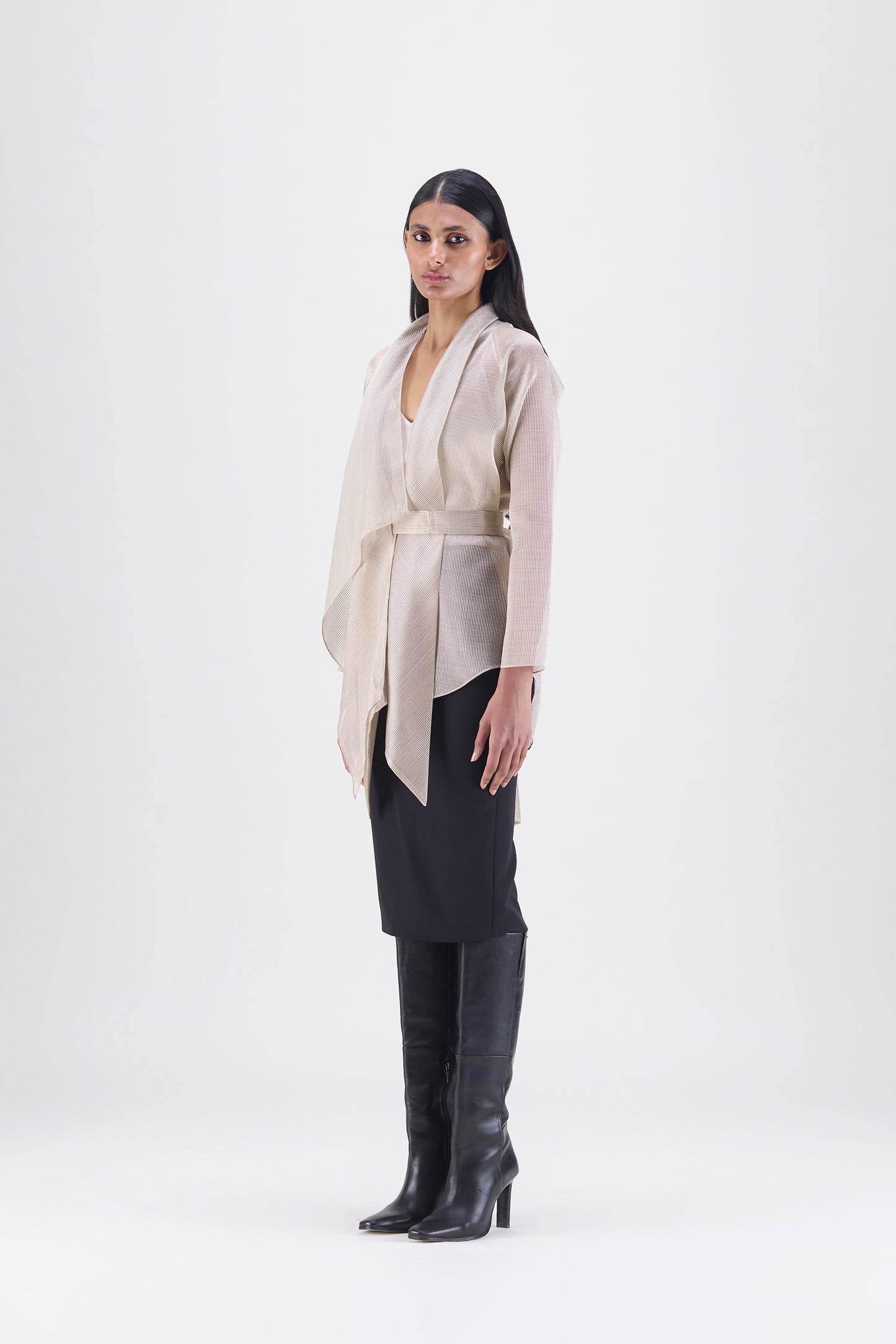 DRAPED WRAP SHIRT