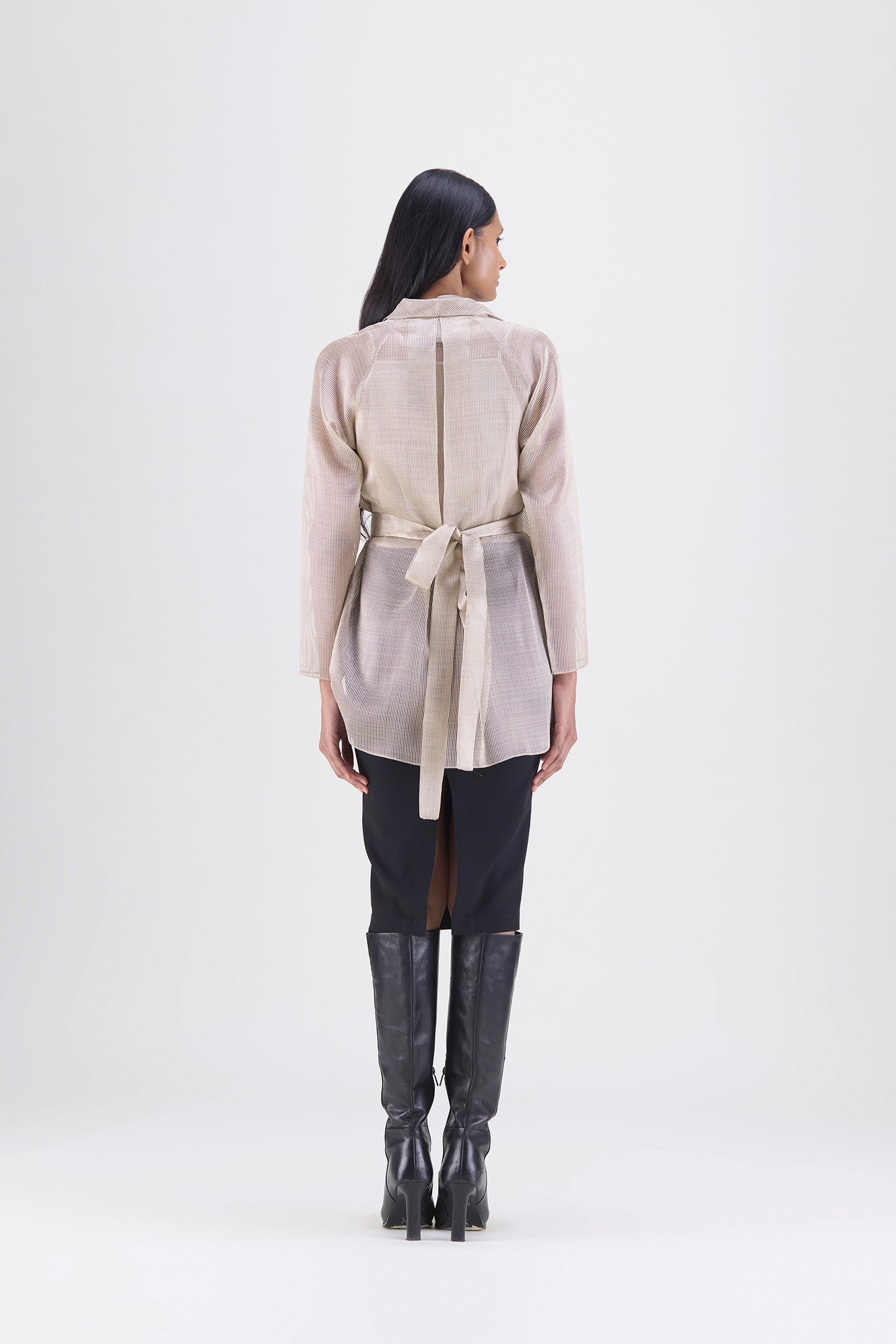 DRAPED WRAP SHIRT
