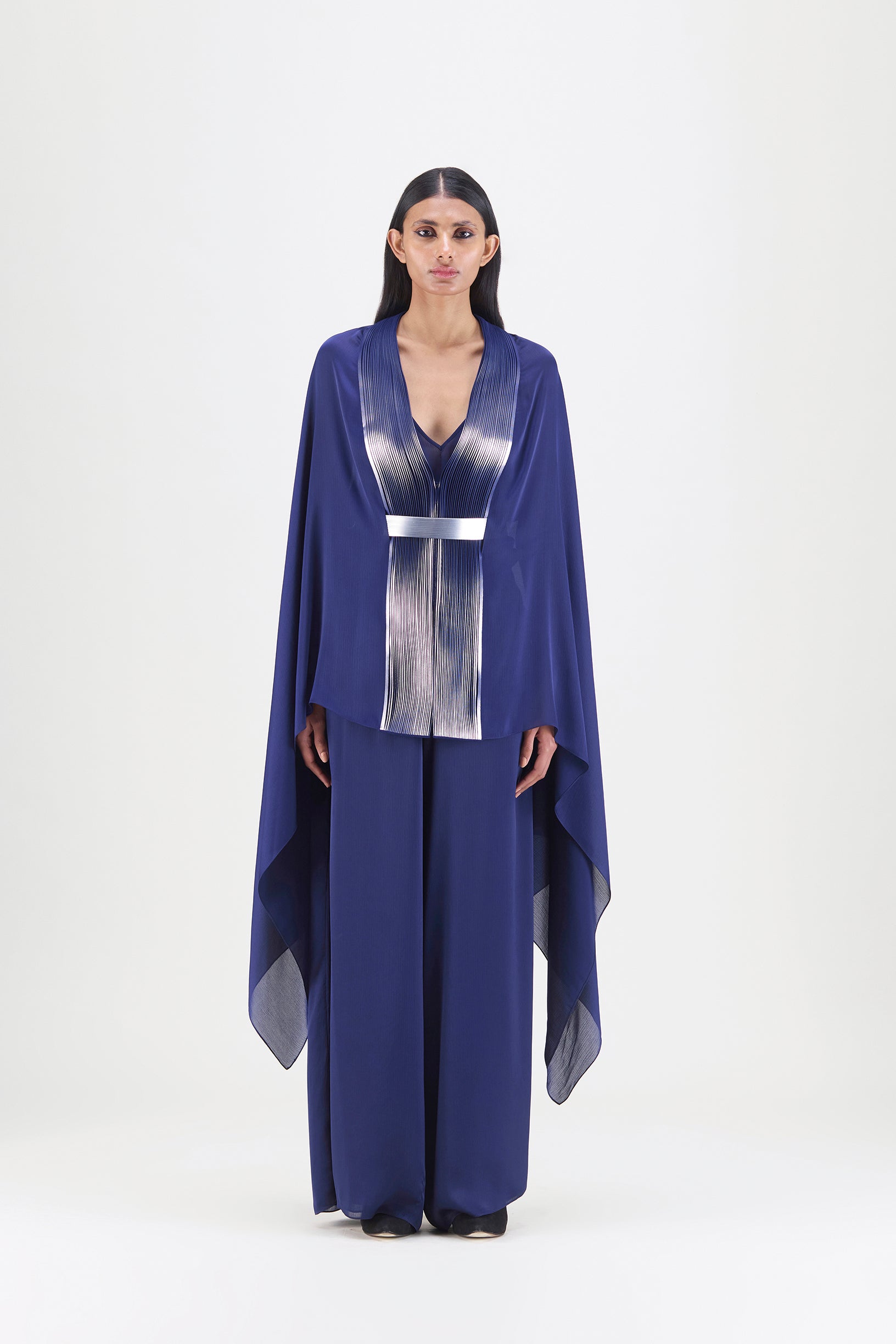 Metallic Structured Cape Set