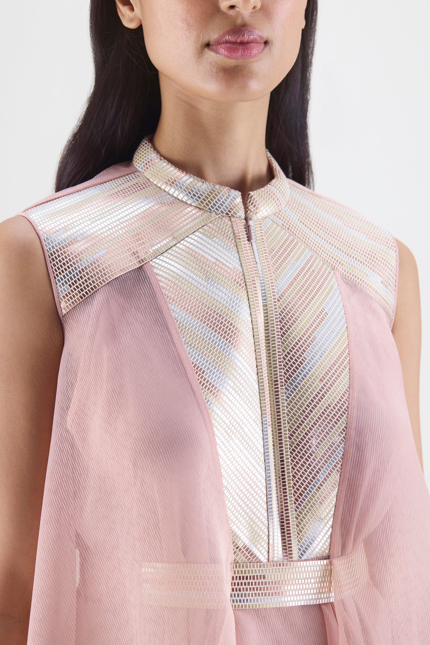 Metallic Paneled Dress