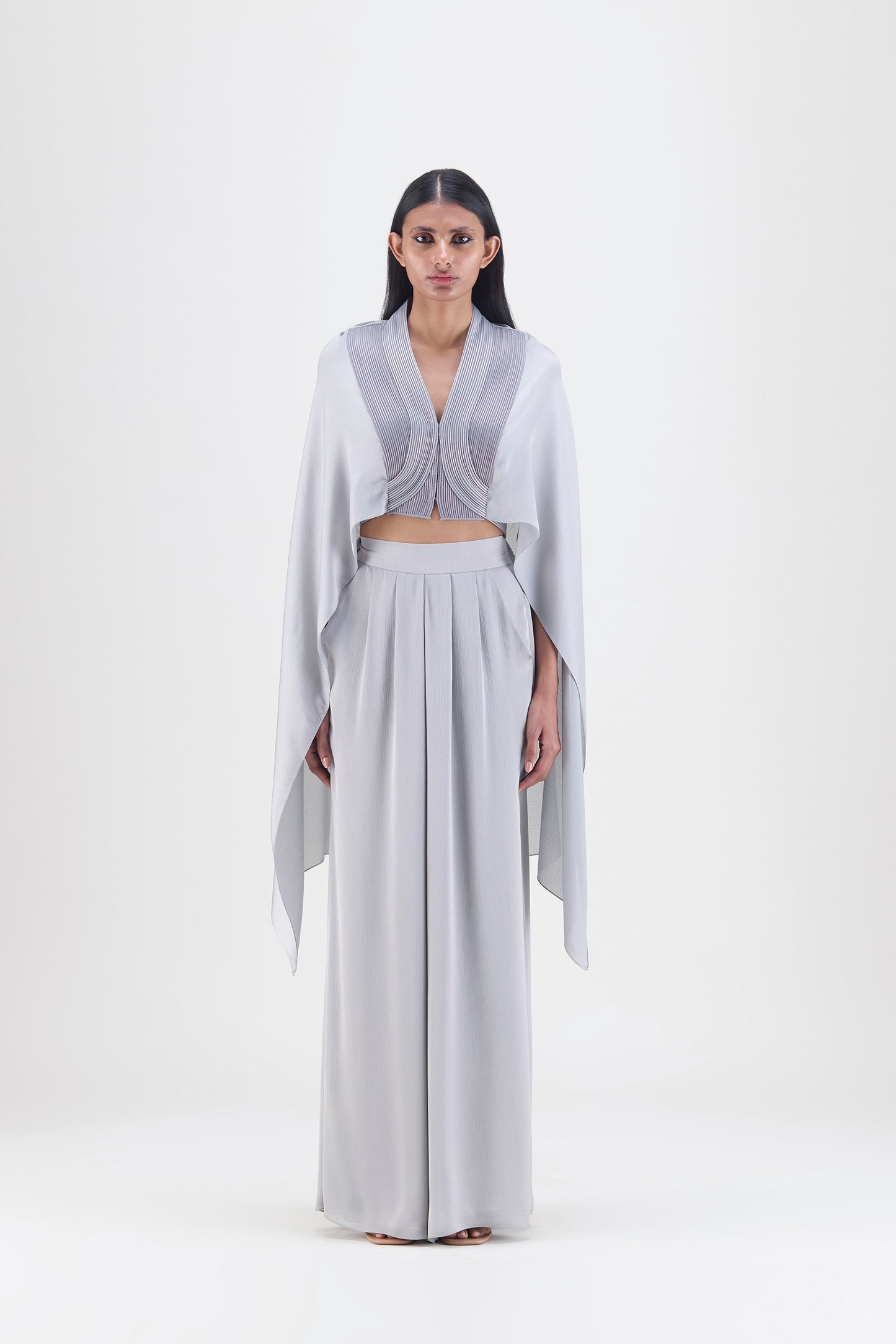 Metallic Structured Cape Set