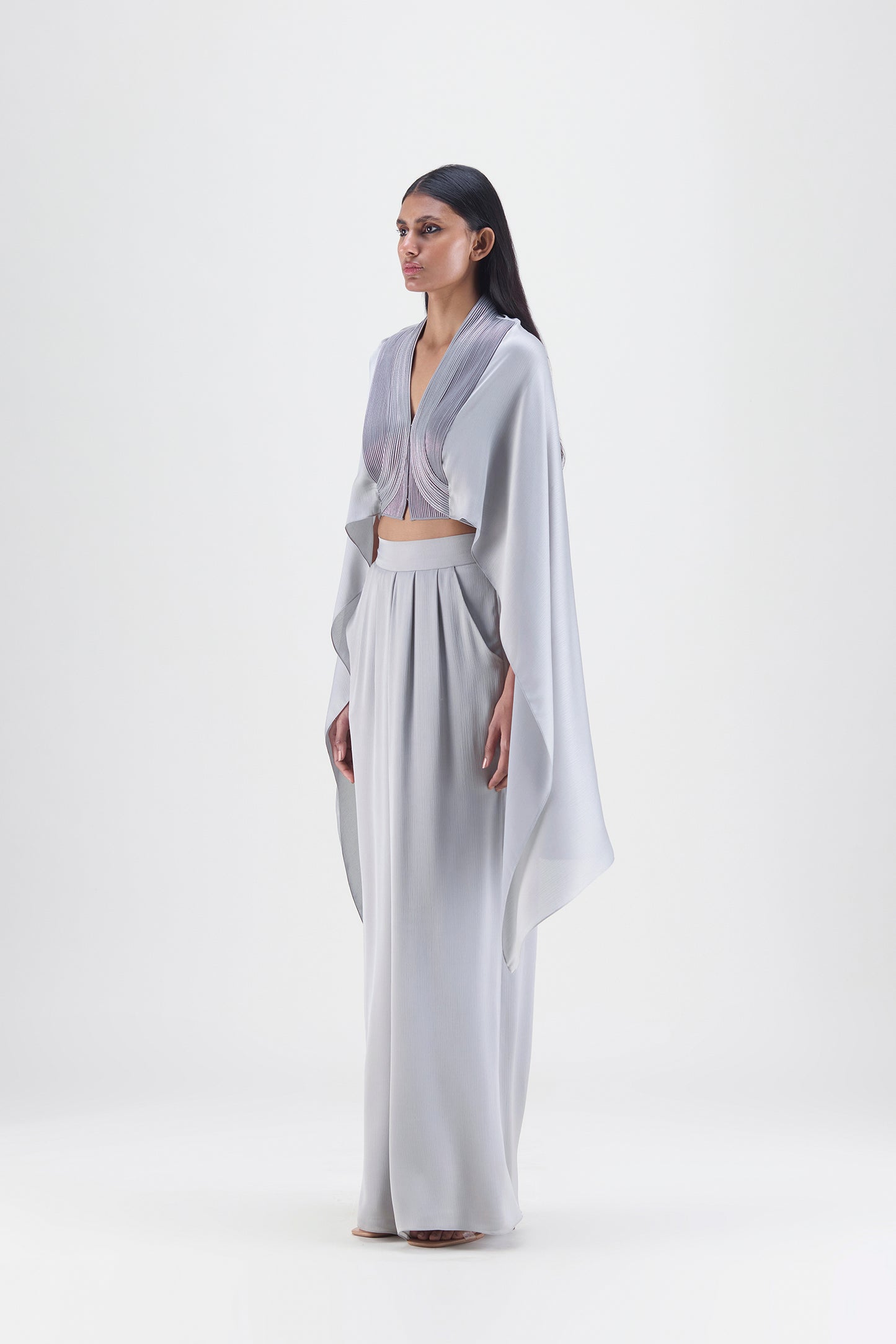 Metallic Structured Cape Set