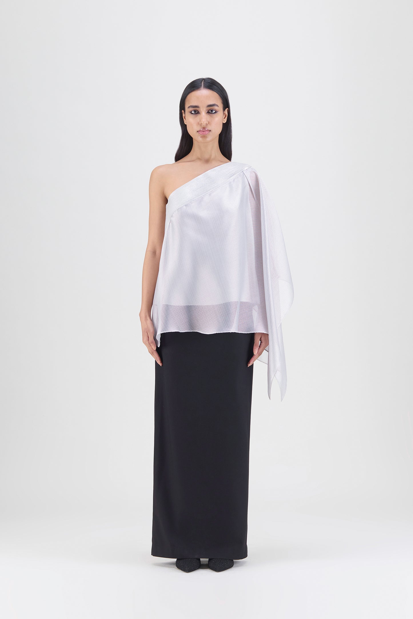 Metallic One Shoulder Top