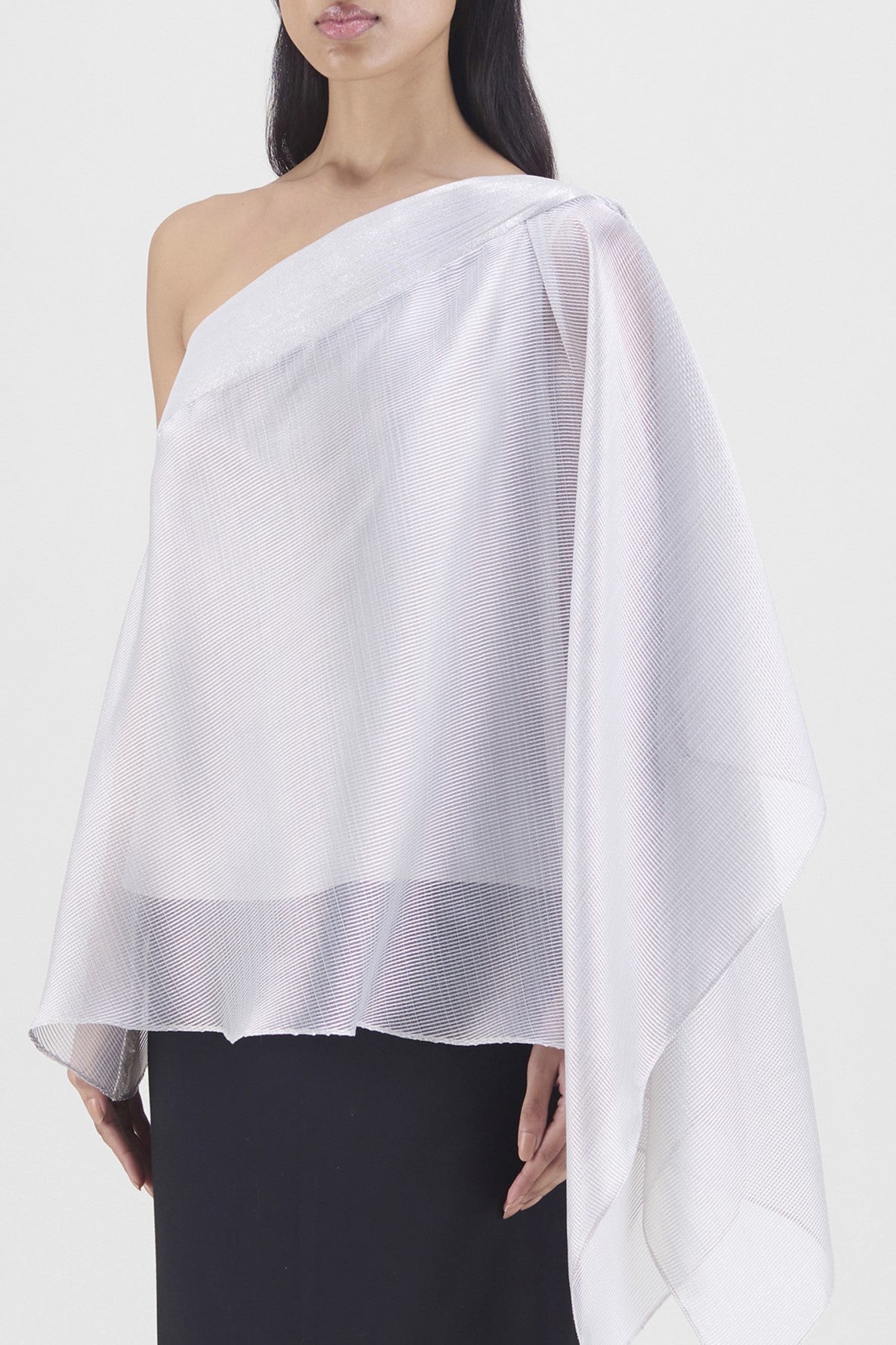 Metallic One Shoulder Top