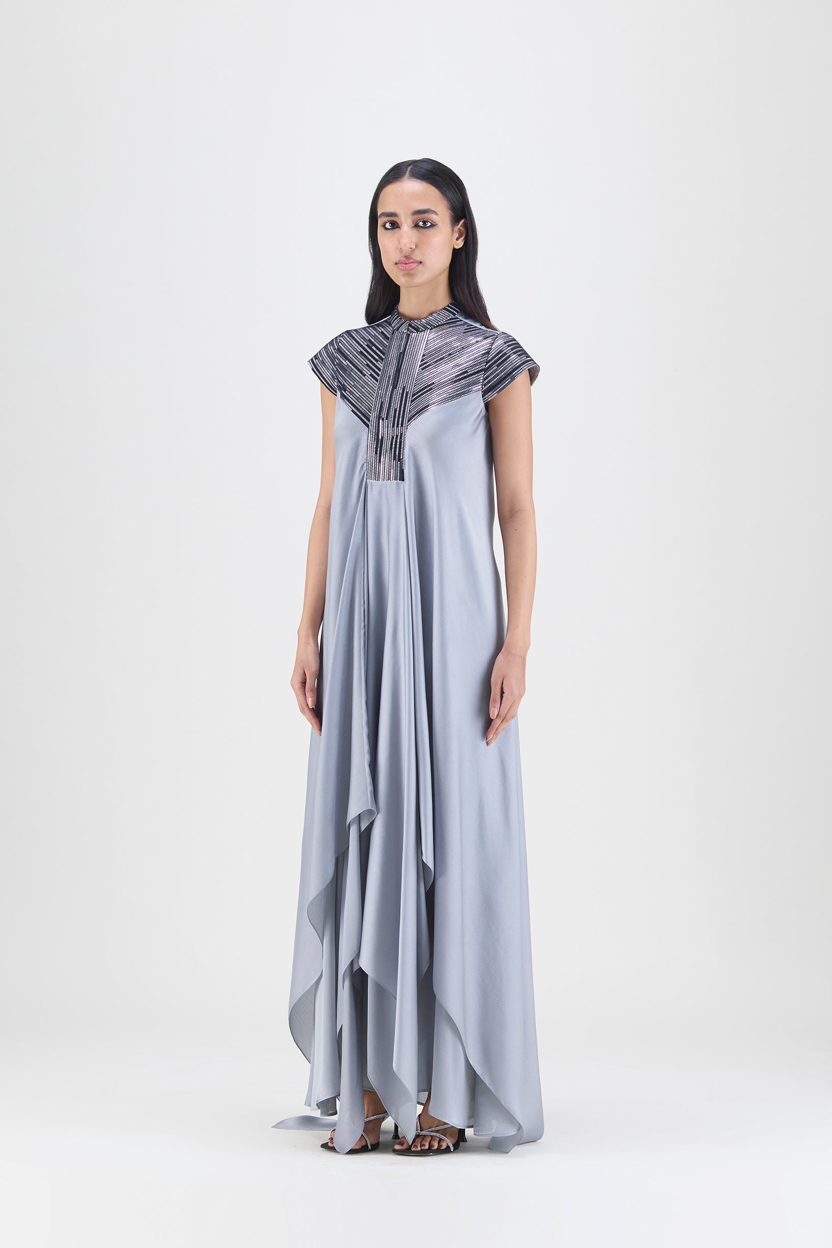Metallic Paneled Dress