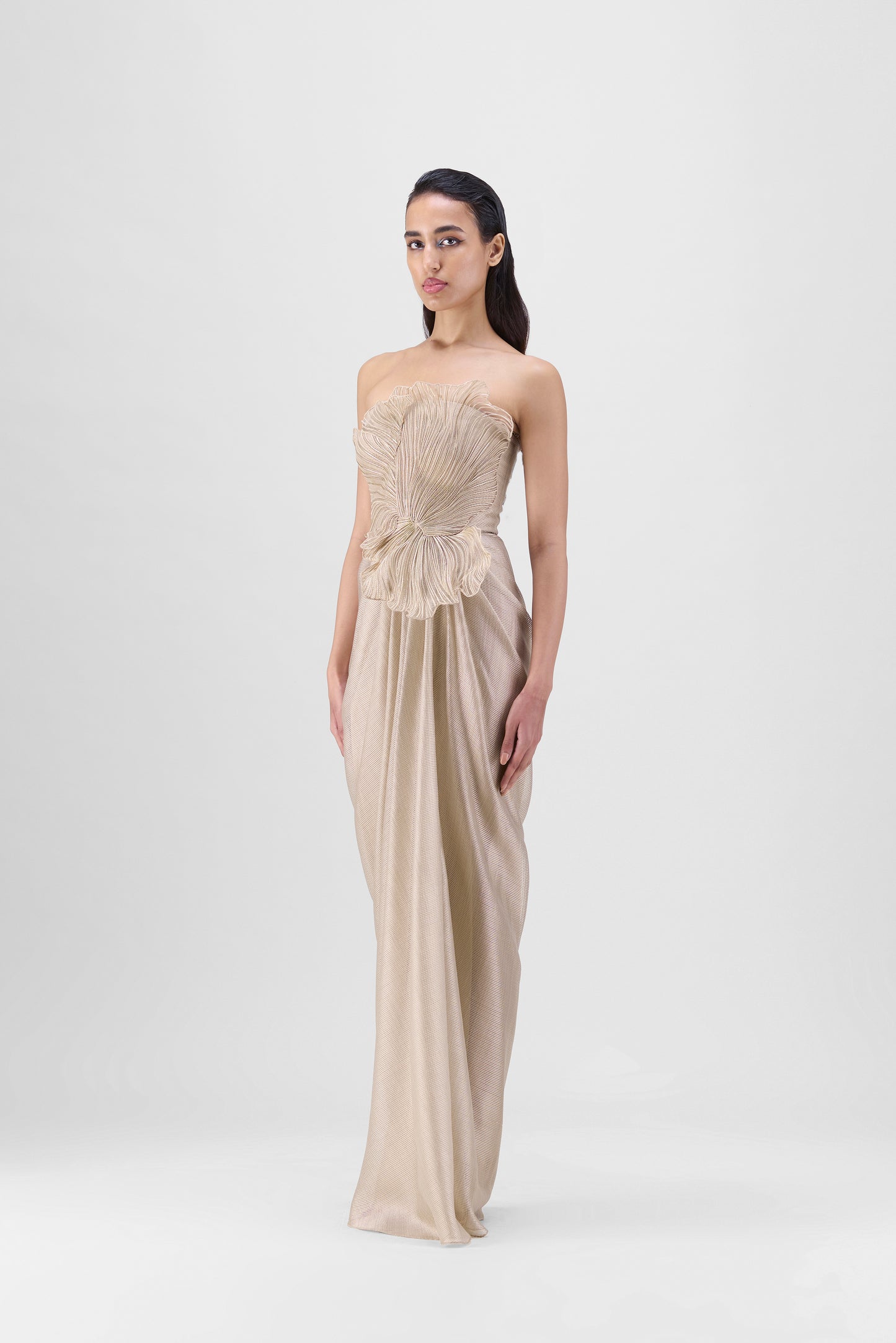 CORDED CORAL GOWN
