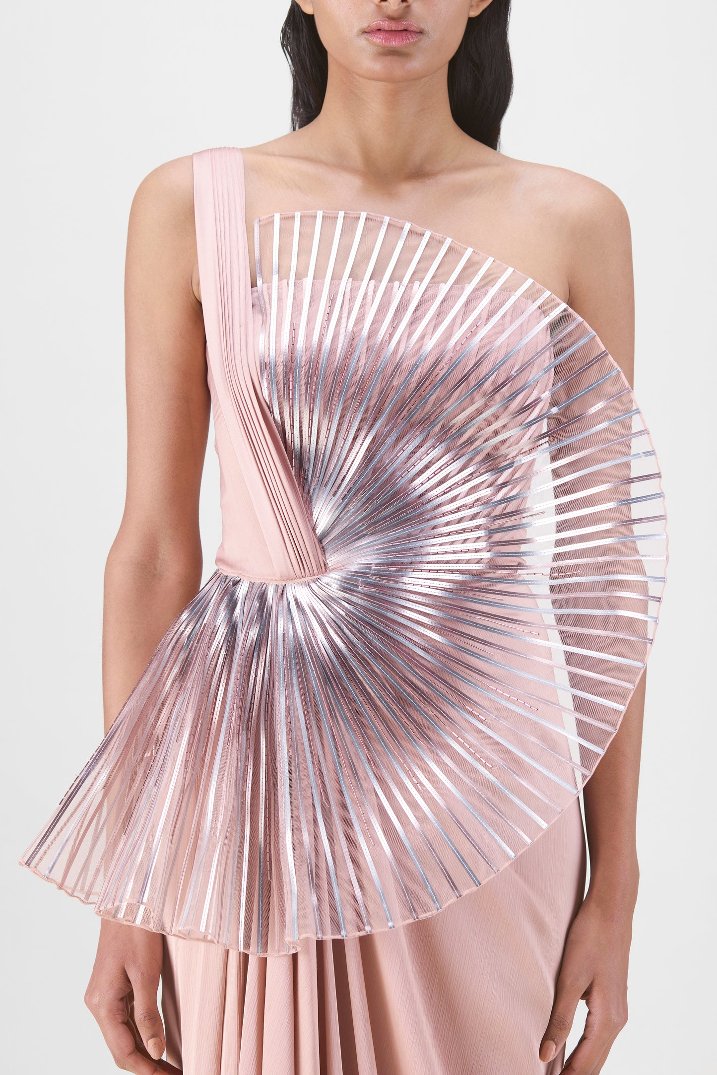 Metallic Sun Ray Gown
