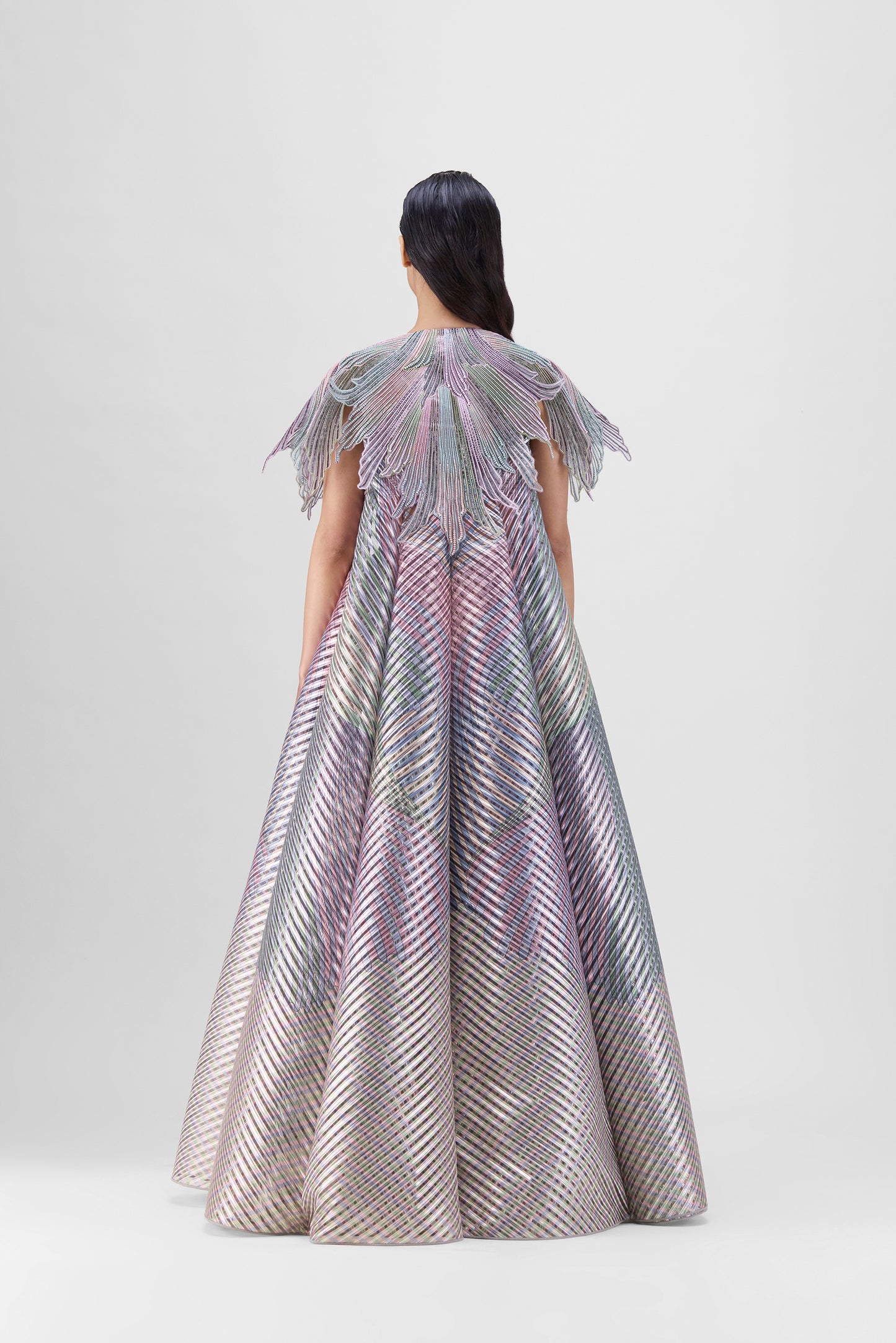 Metallic Fish Fin Cape And Skirt Set
