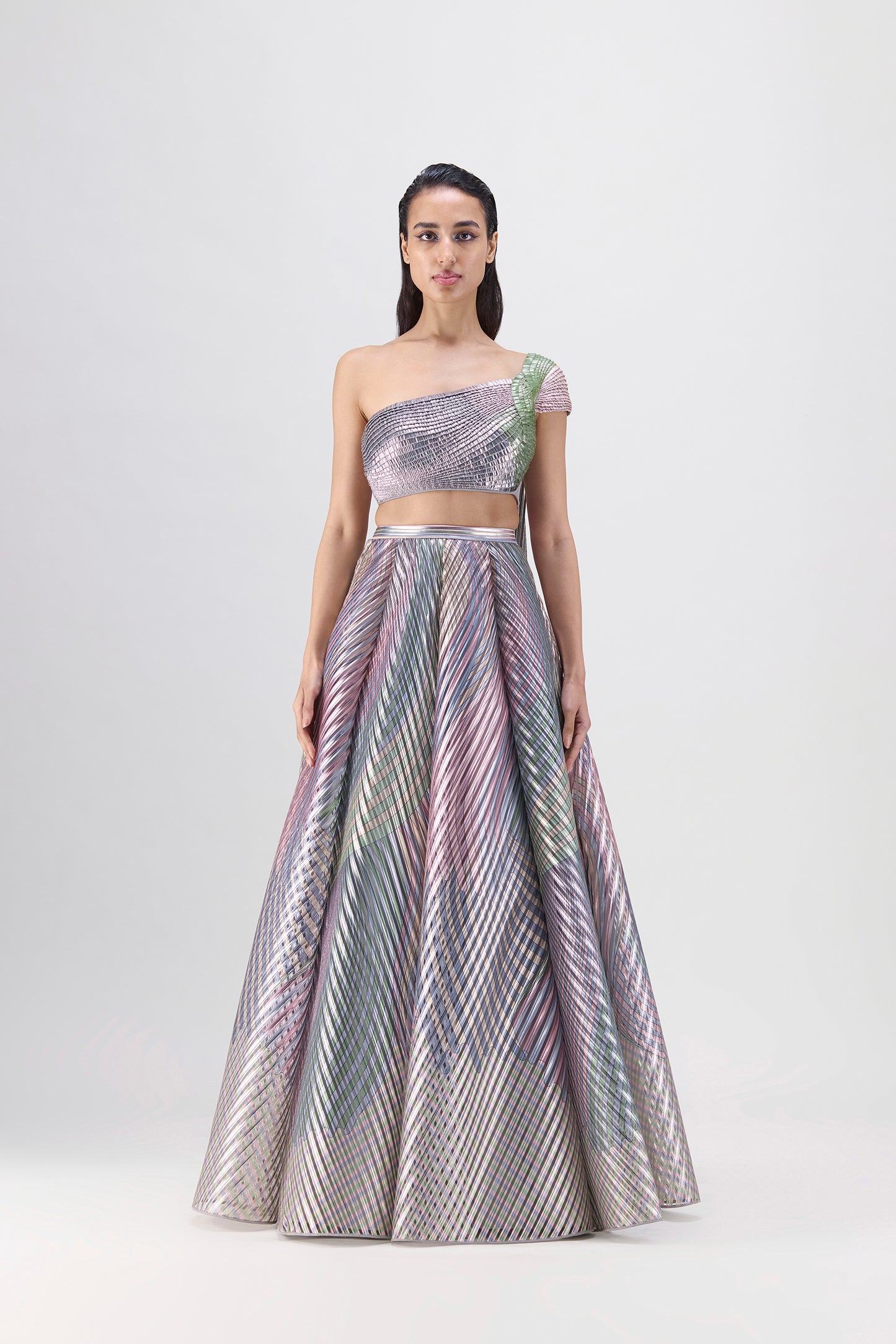 Structured Top And Fish Fin Skirt