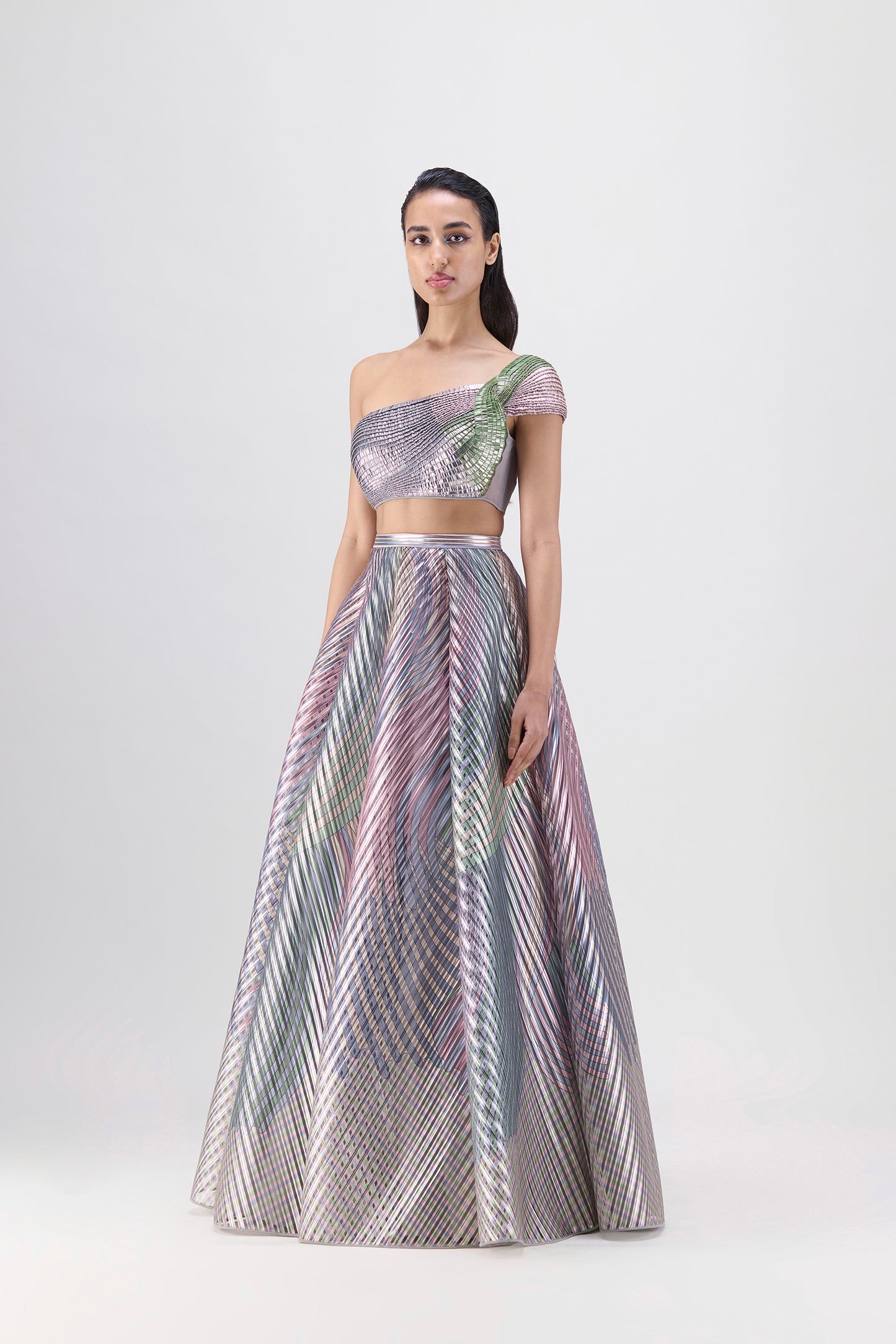Structured Top And Fish Fin Skirt