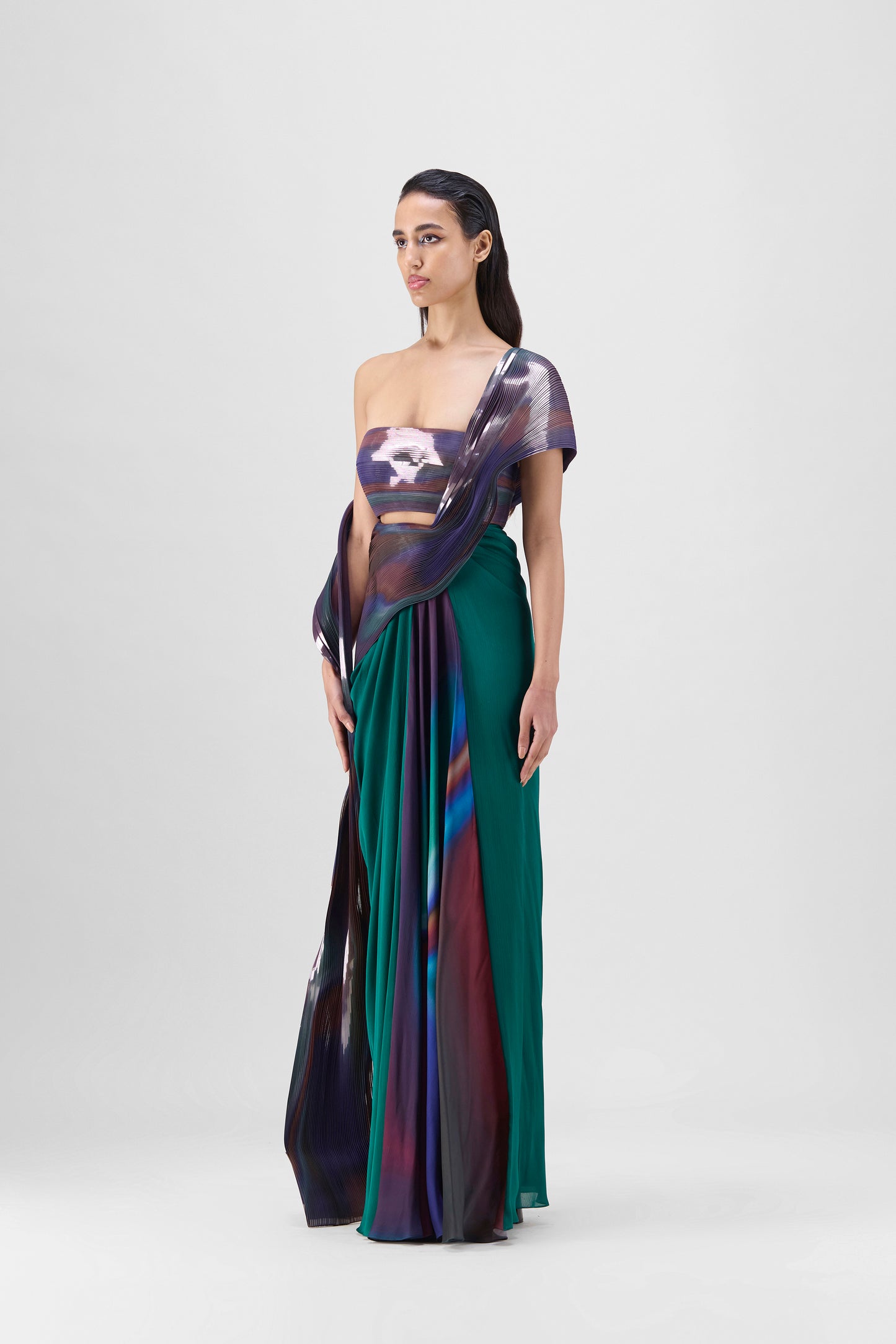 Metallic Watercolour Saree