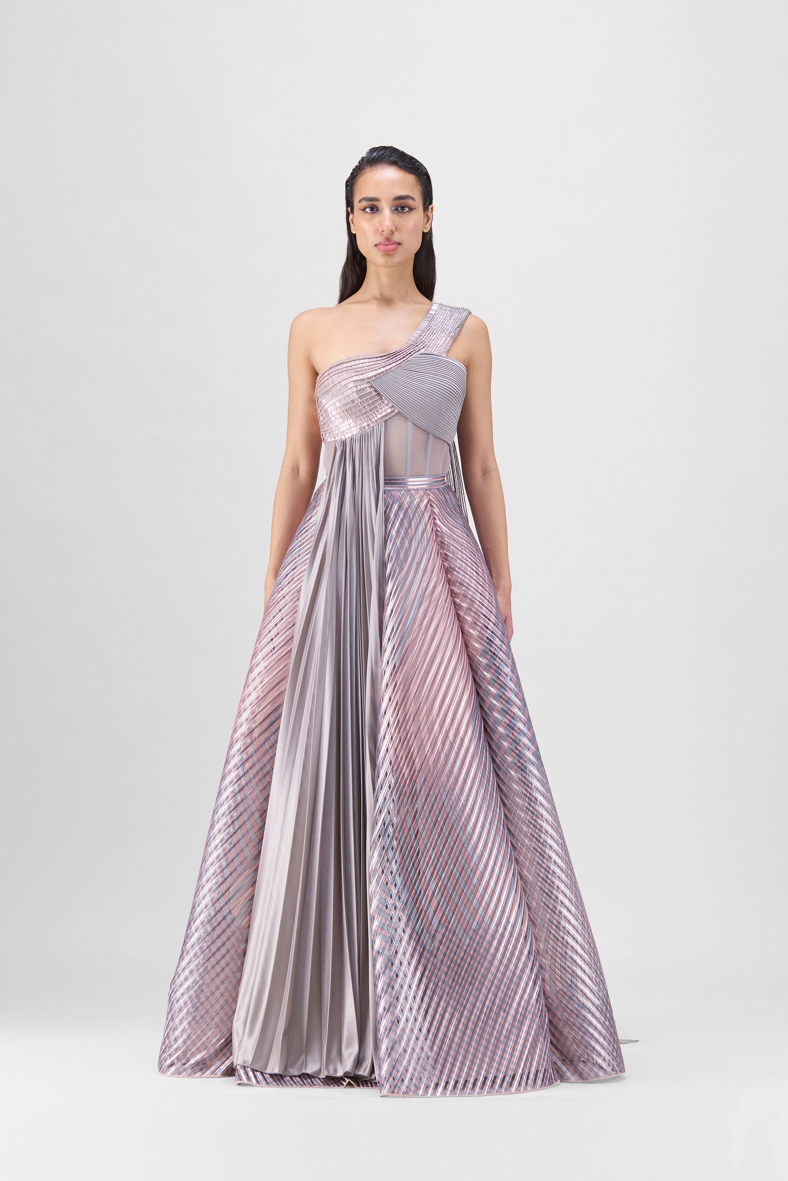 Structured Body Suit And Fish Fin Skirt