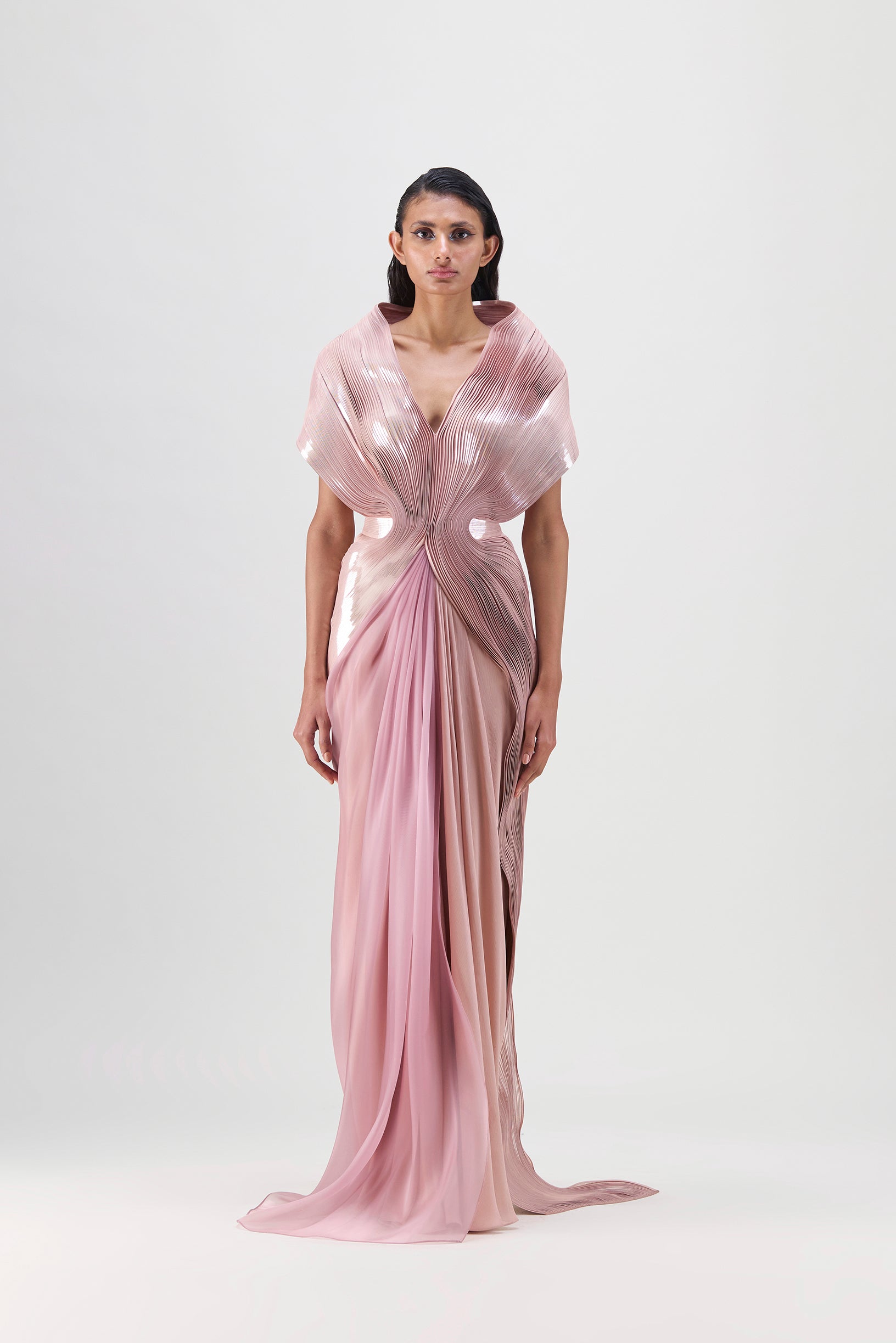 Metallic Structured Gown