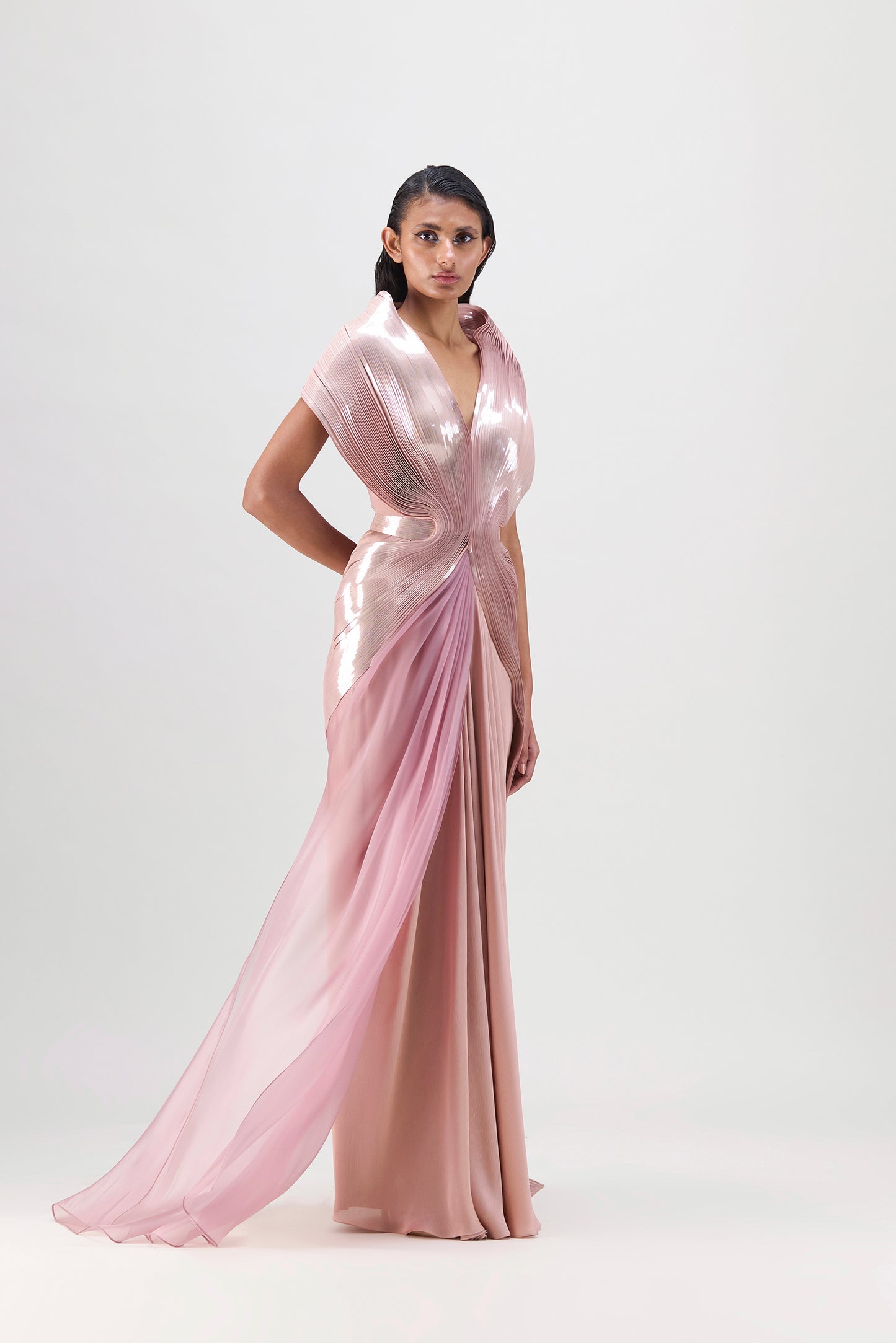 Metallic Structured Gown