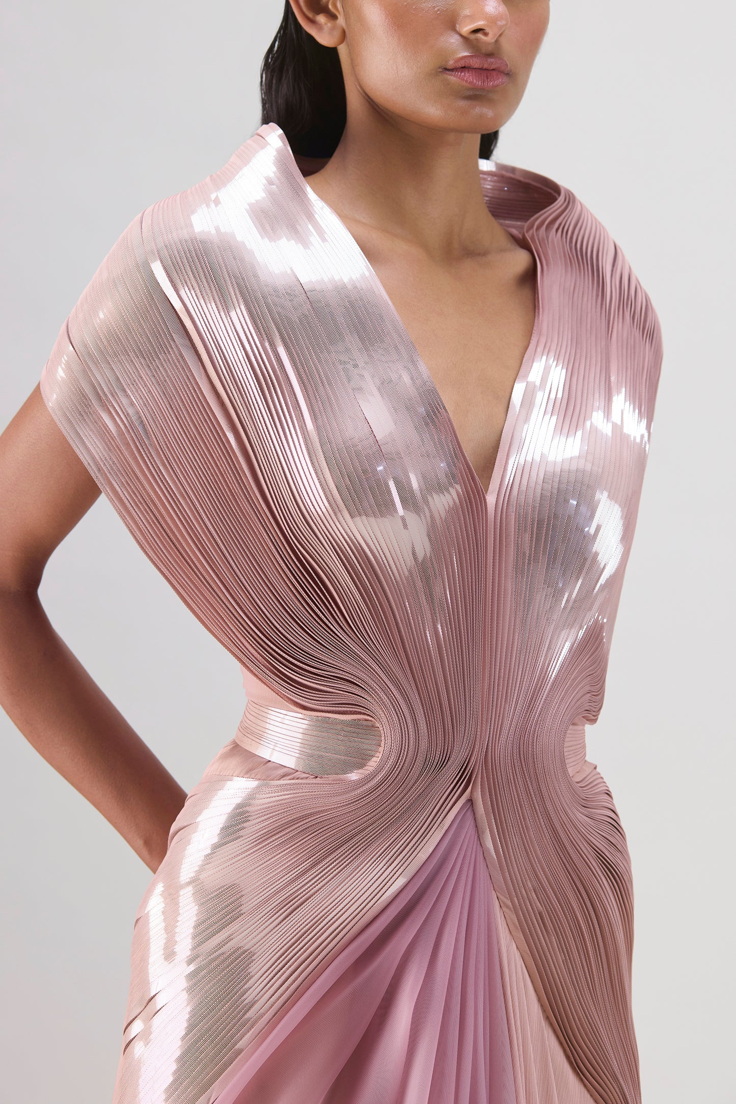 Metallic Structured Gown
