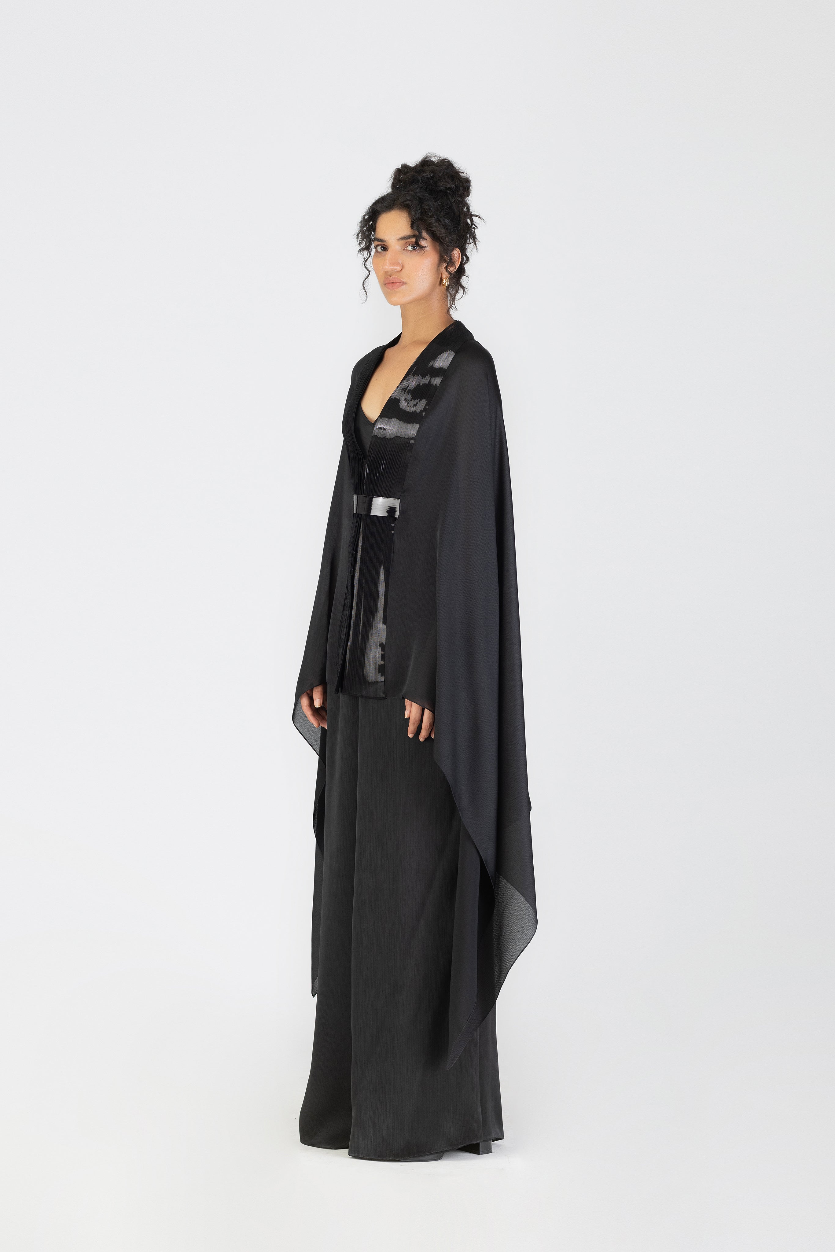 Metallic Structured Cape Set