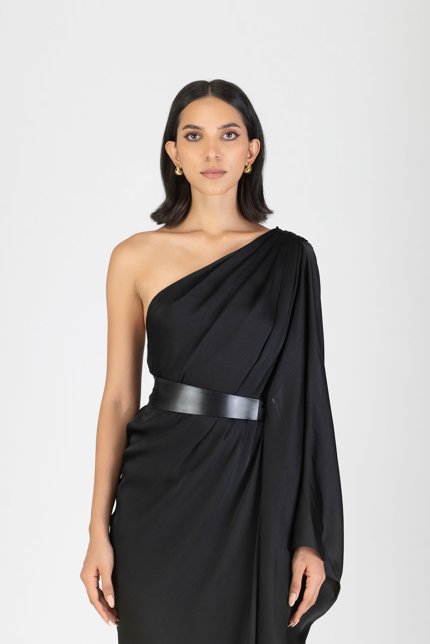 METALLIC ONE SHOULDER DRESS