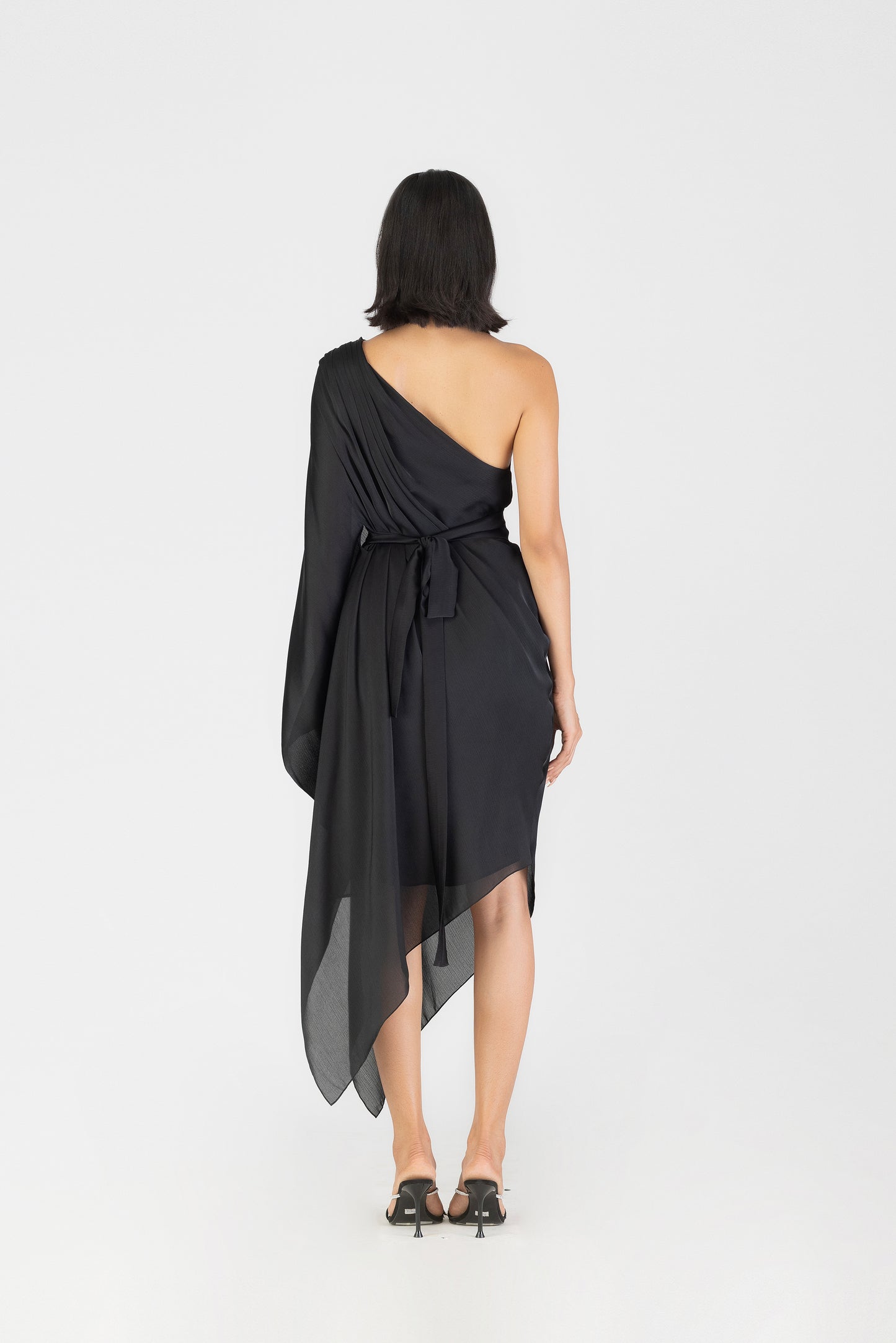 METALLIC ONE SHOULDER DRESS