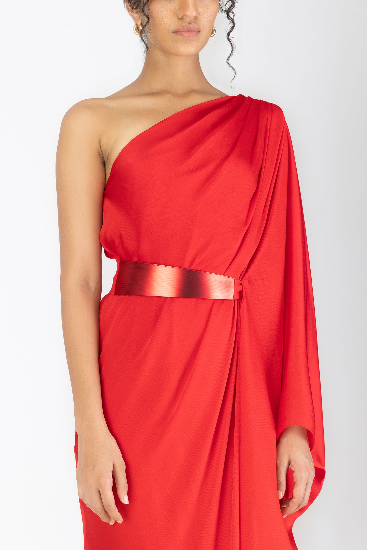 METALLIC ONE SHOULDER DRESS