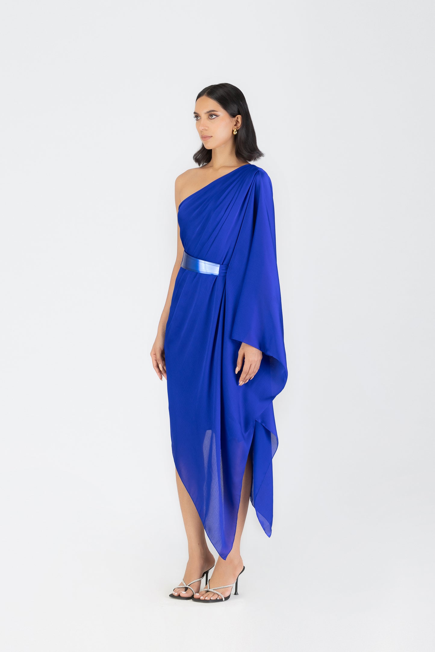 METALLIC ONE SHOULDER DRESS