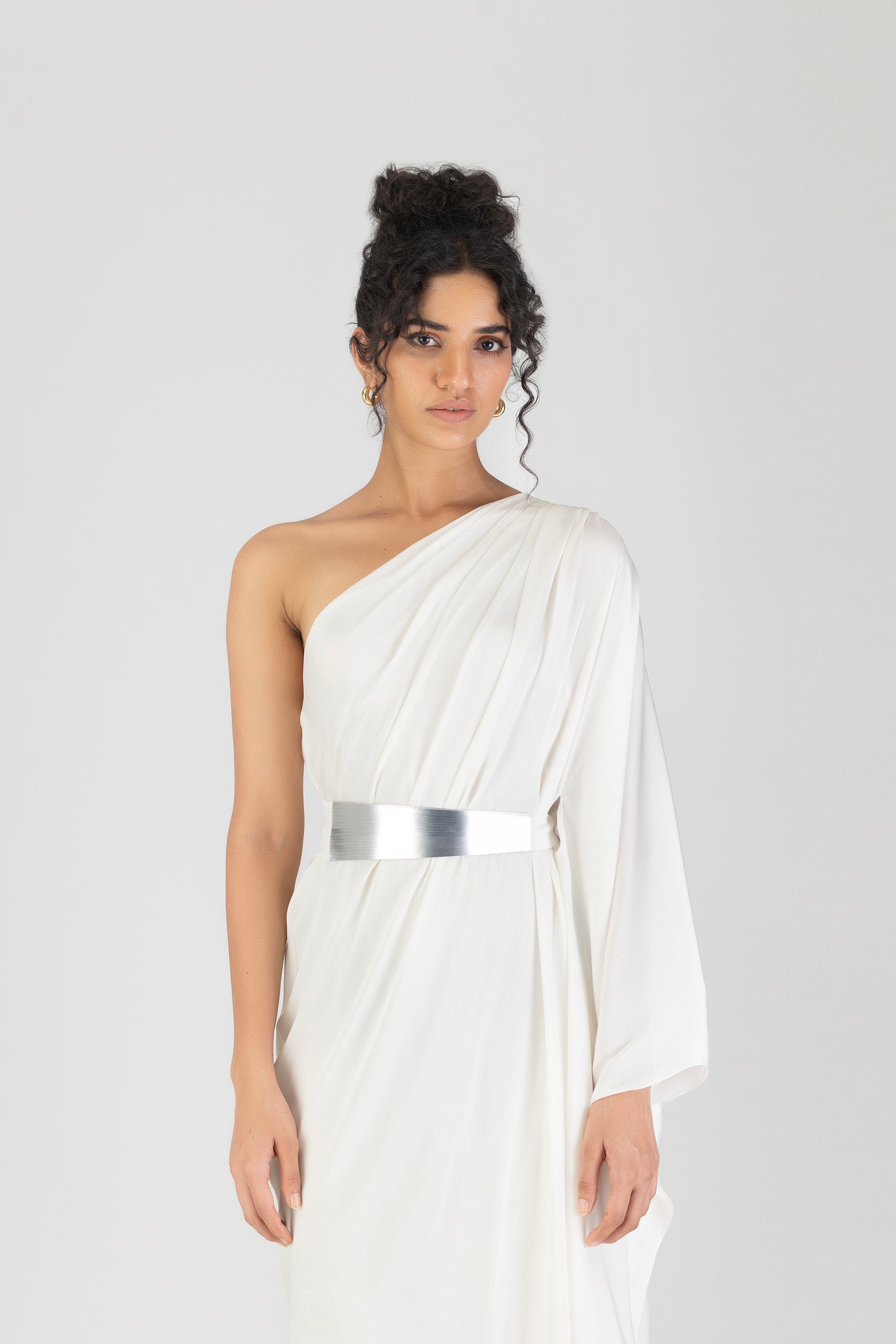METALLIC ONE SHOULDER DRESS