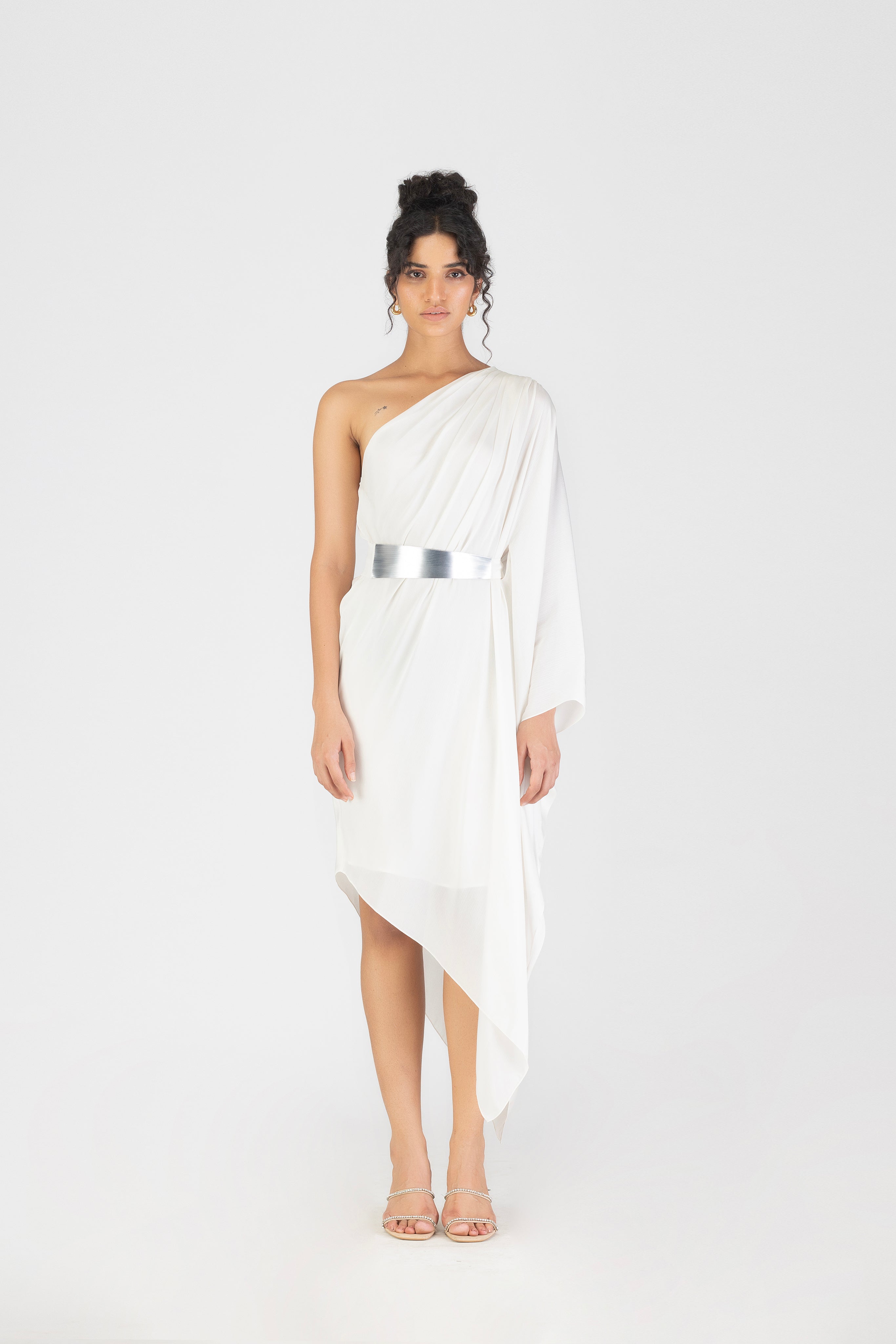 Metallic One Shoulder Dress