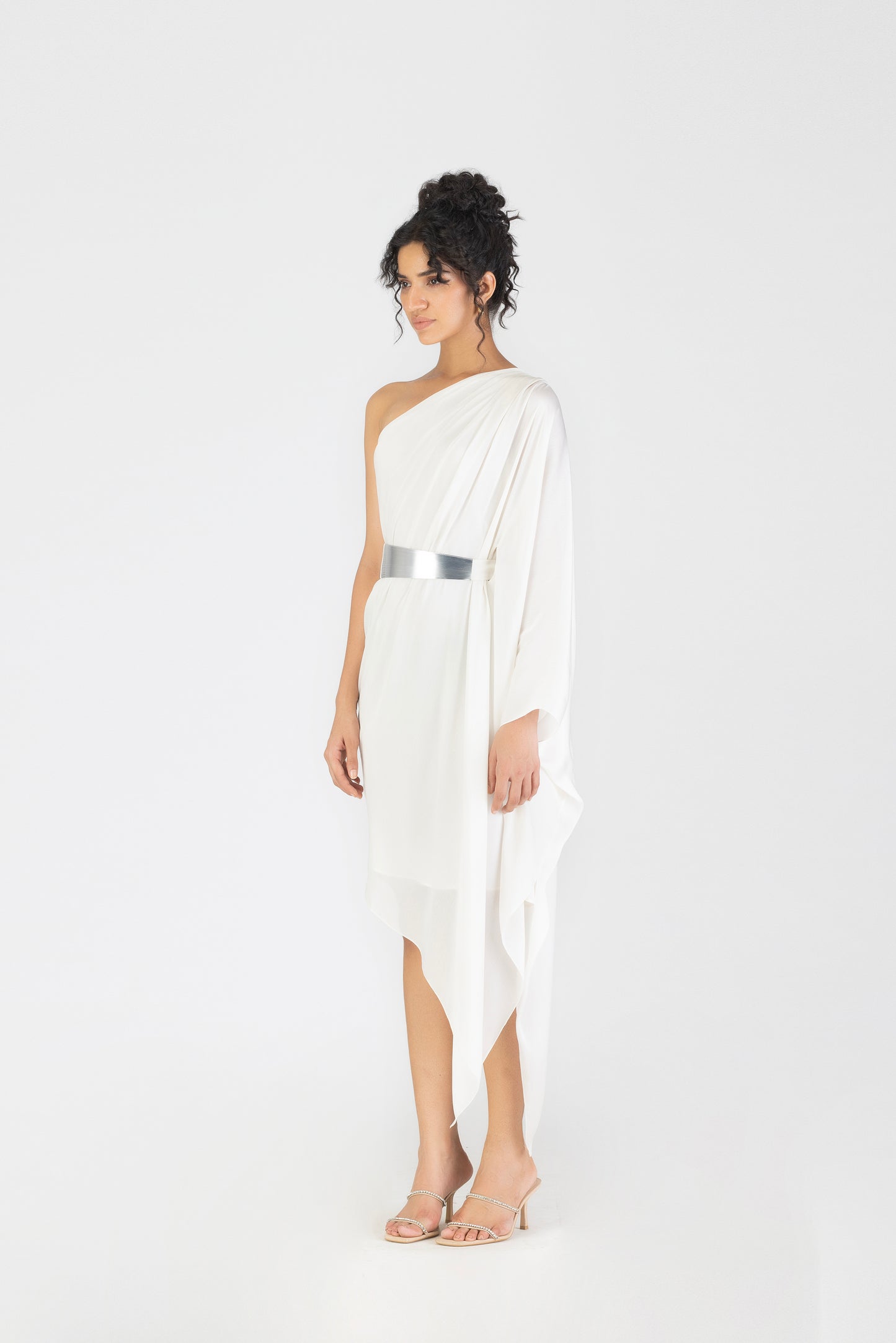 METALLIC ONE SHOULDER DRESS