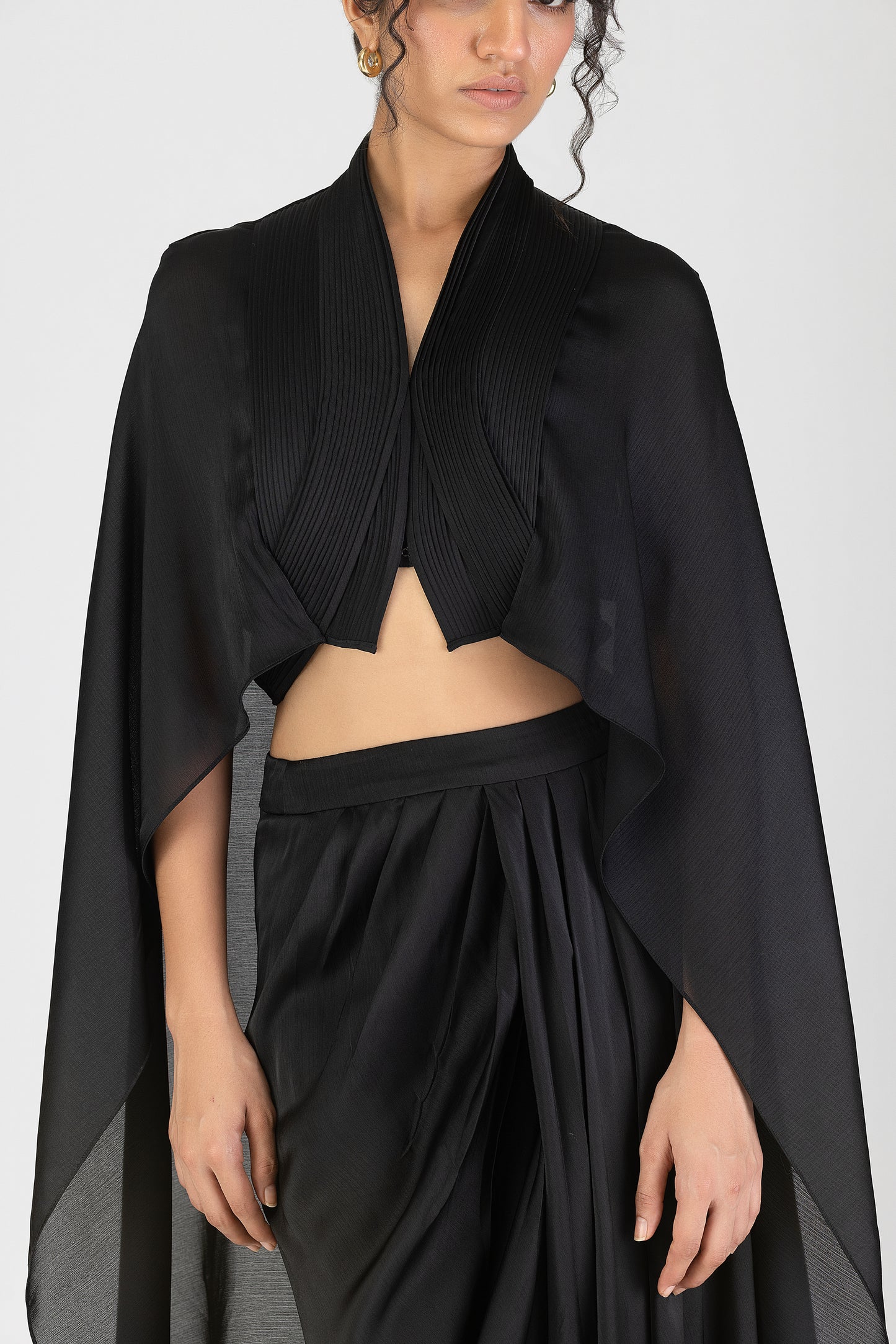 Metallic Structured Cape Set