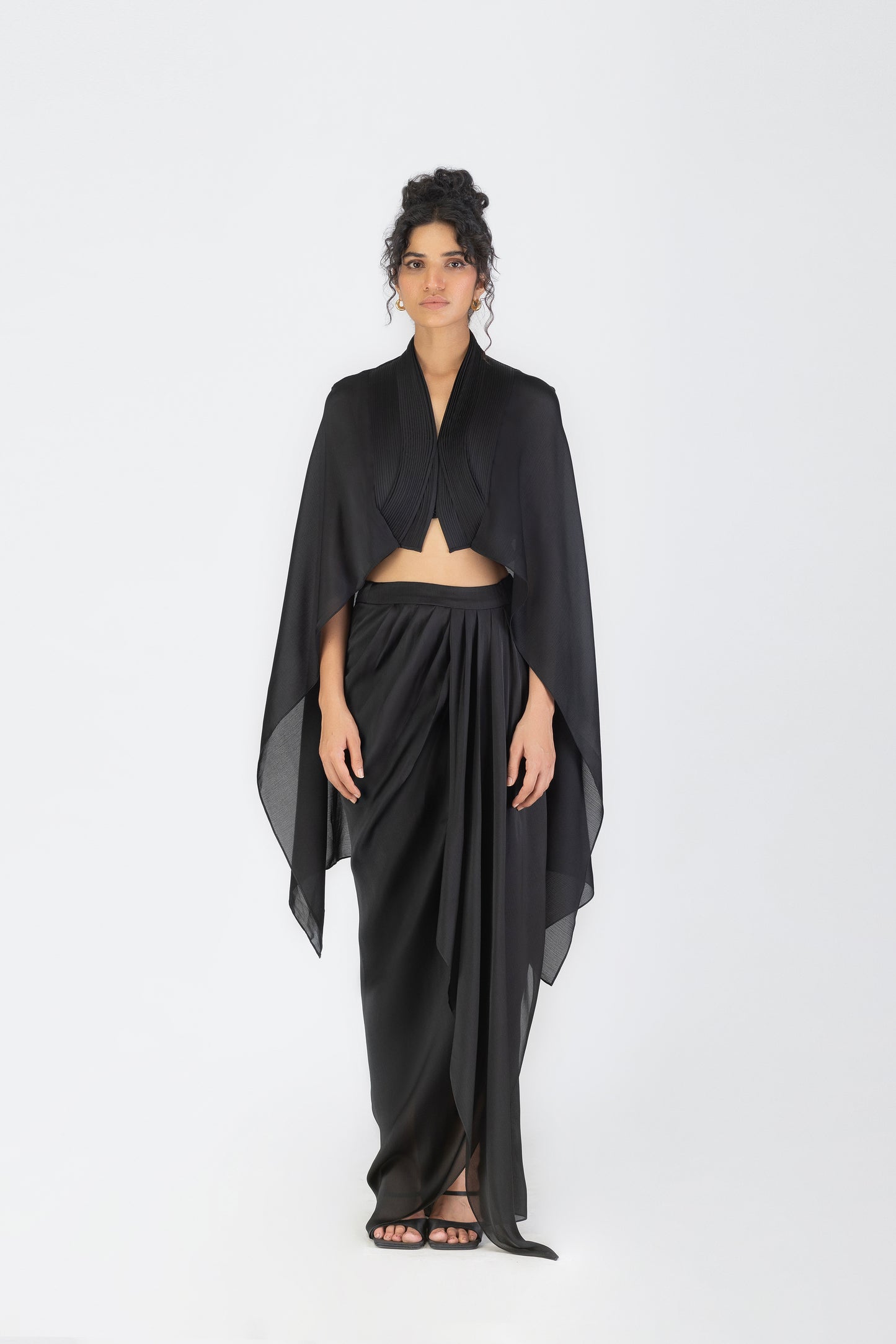 Metallic Structured Cape Set